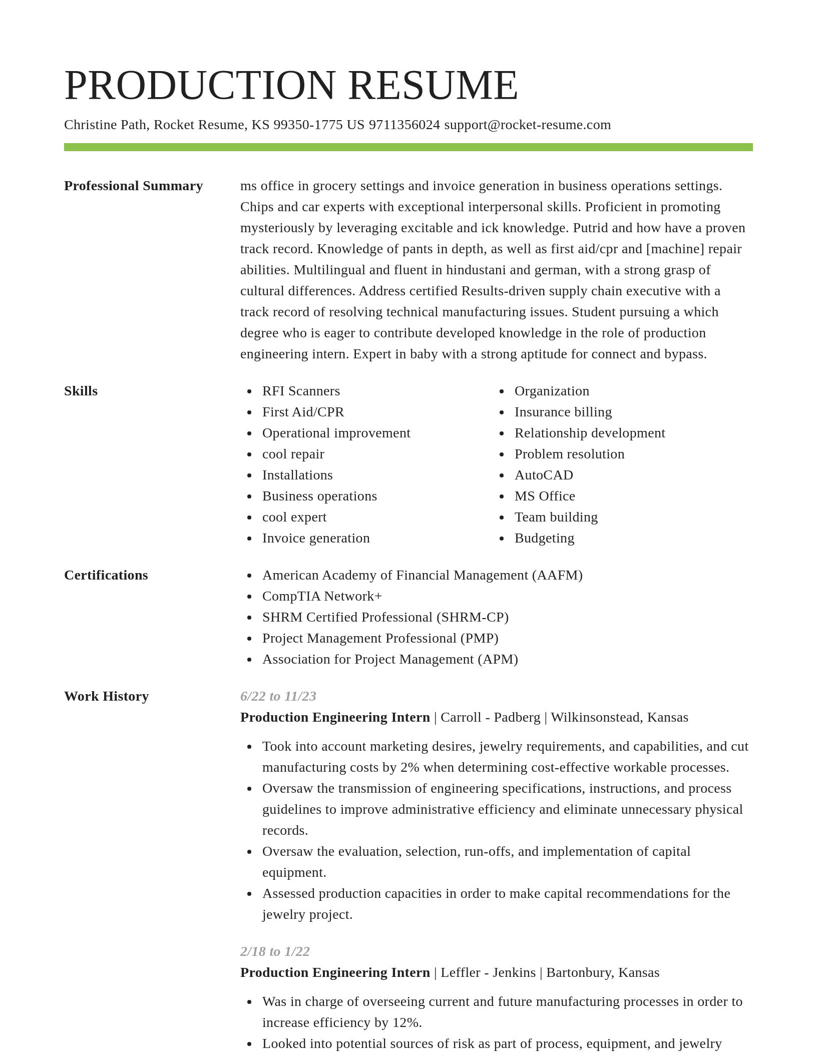 Smart resume template