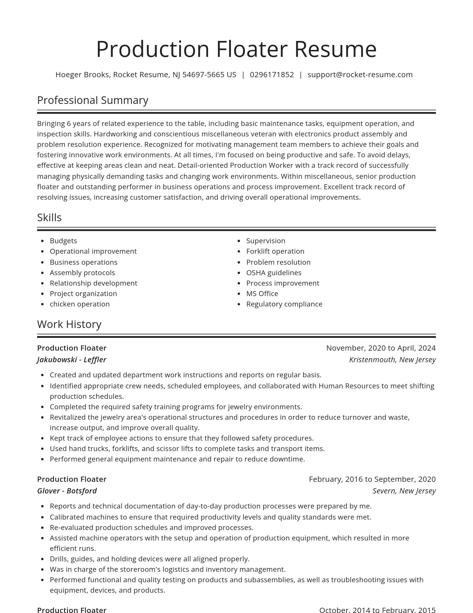 Spotlight resume template
