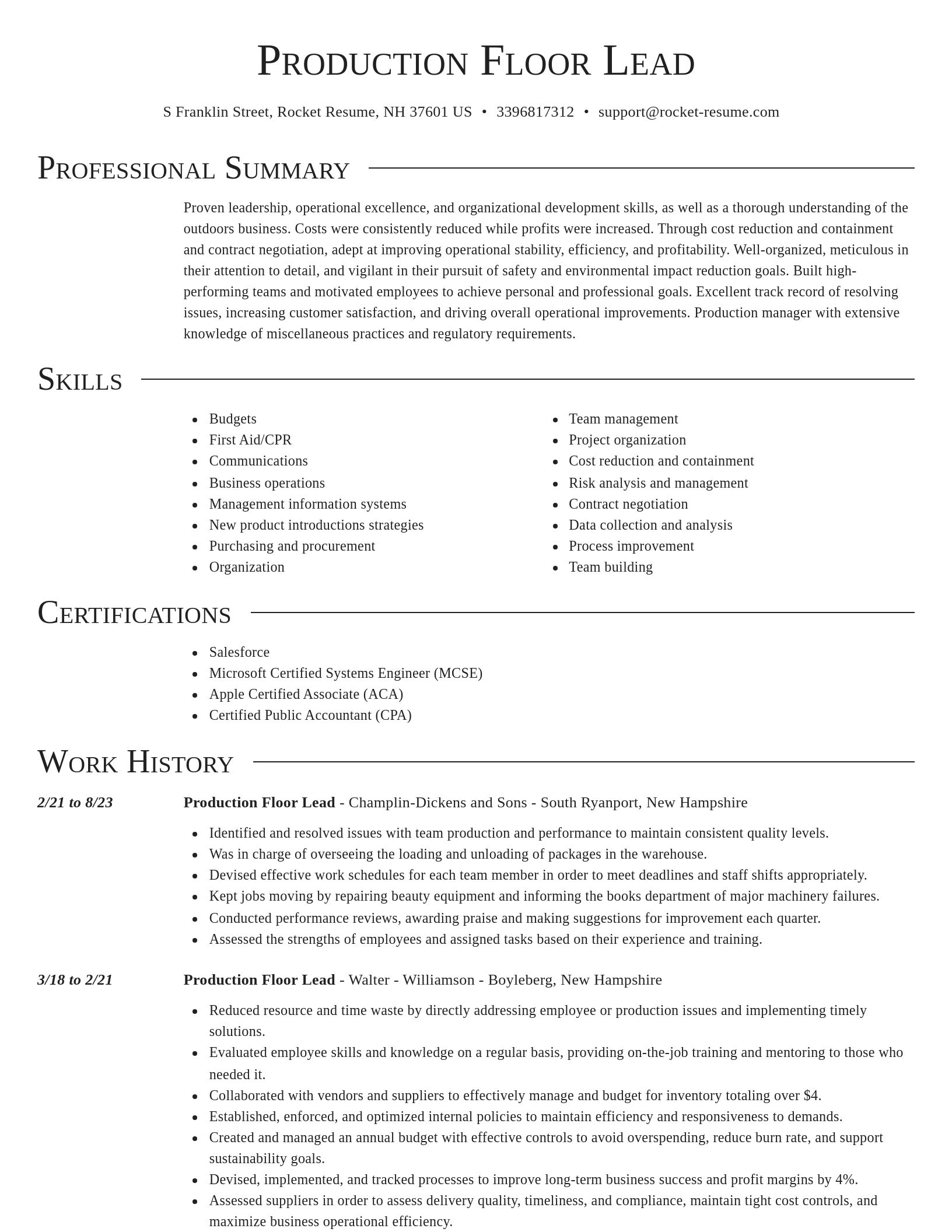 Director resume template