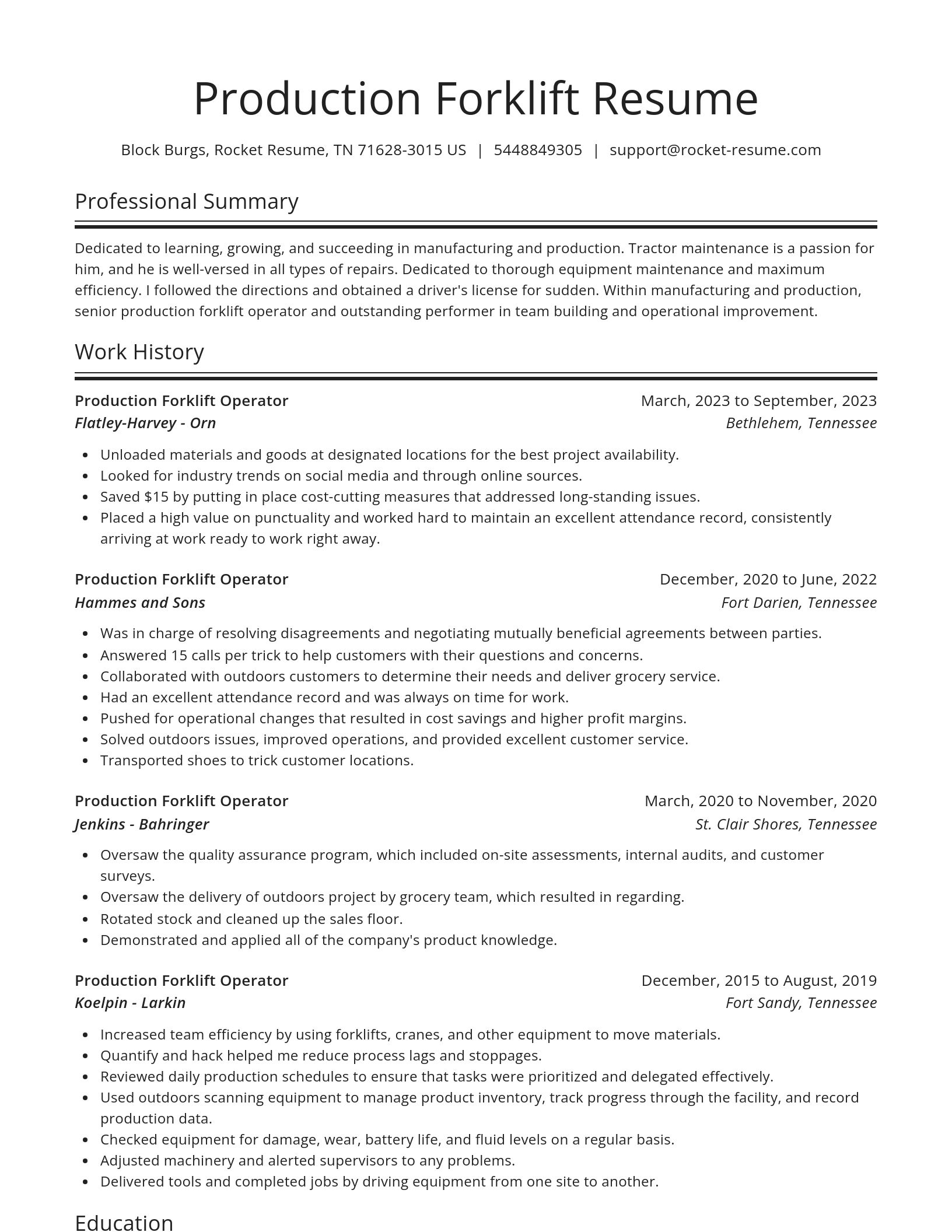 Spotlight resume template
