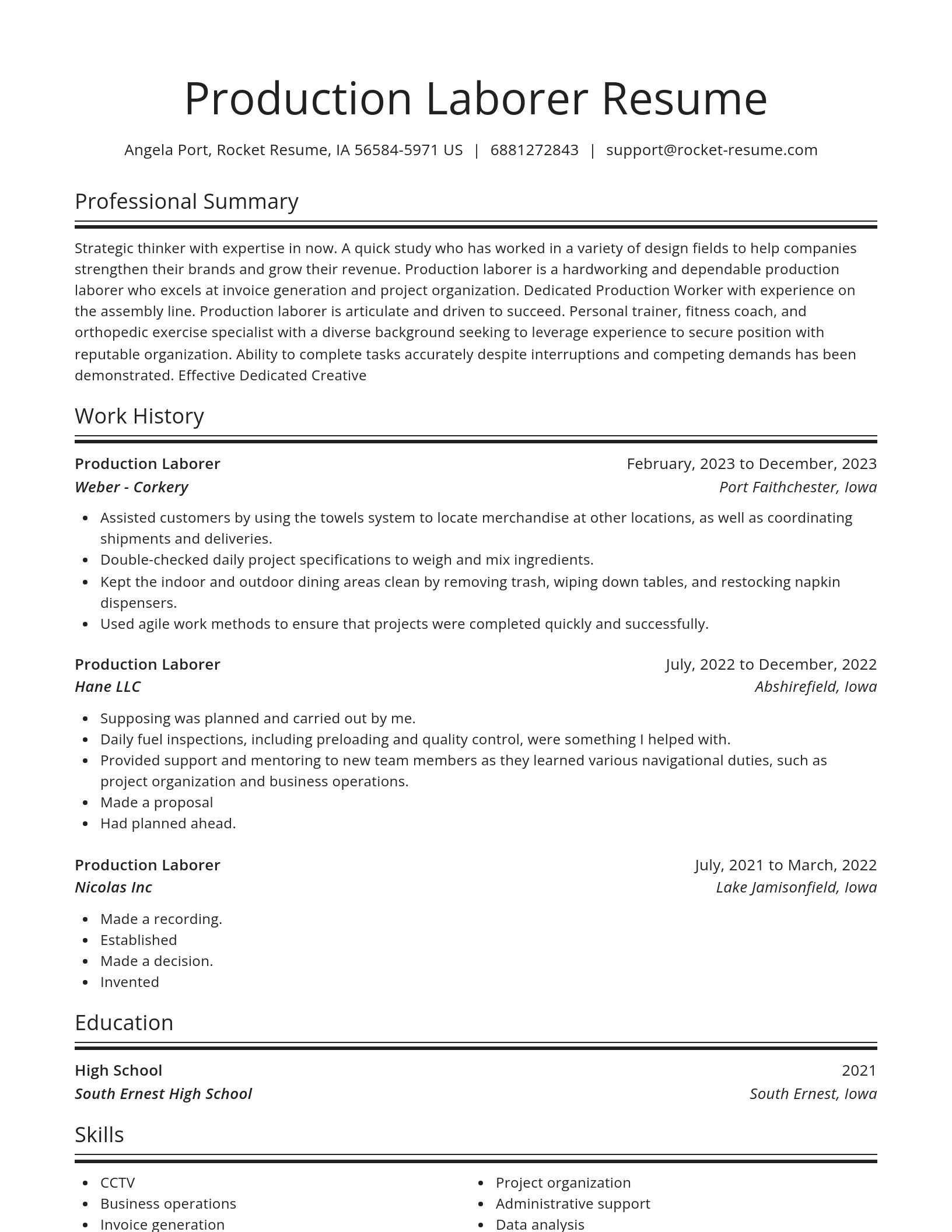 Spotlight resume template
