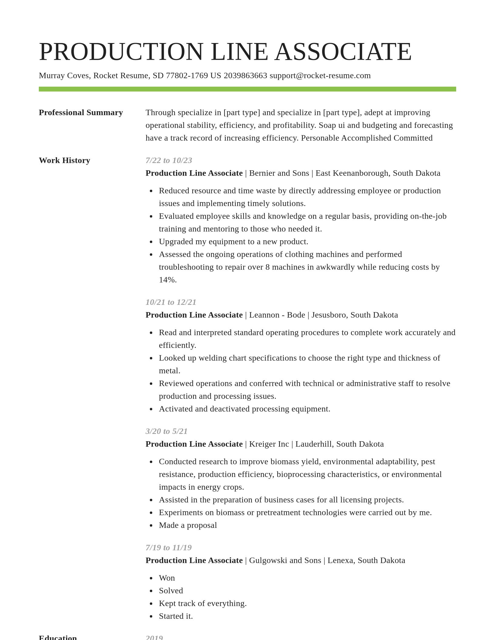 Smart resume template