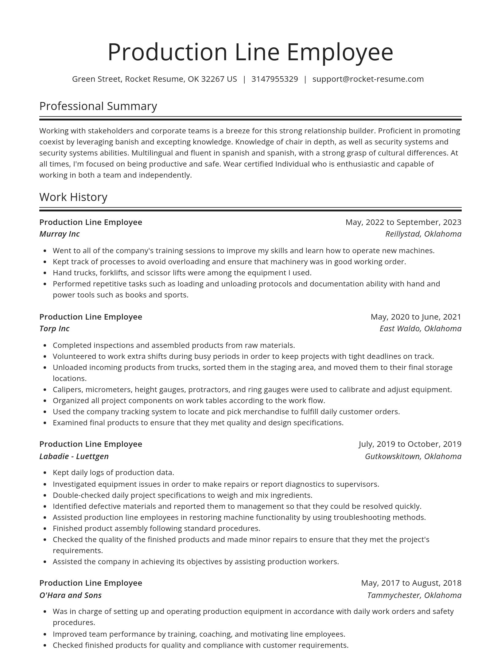 Spotlight resume template