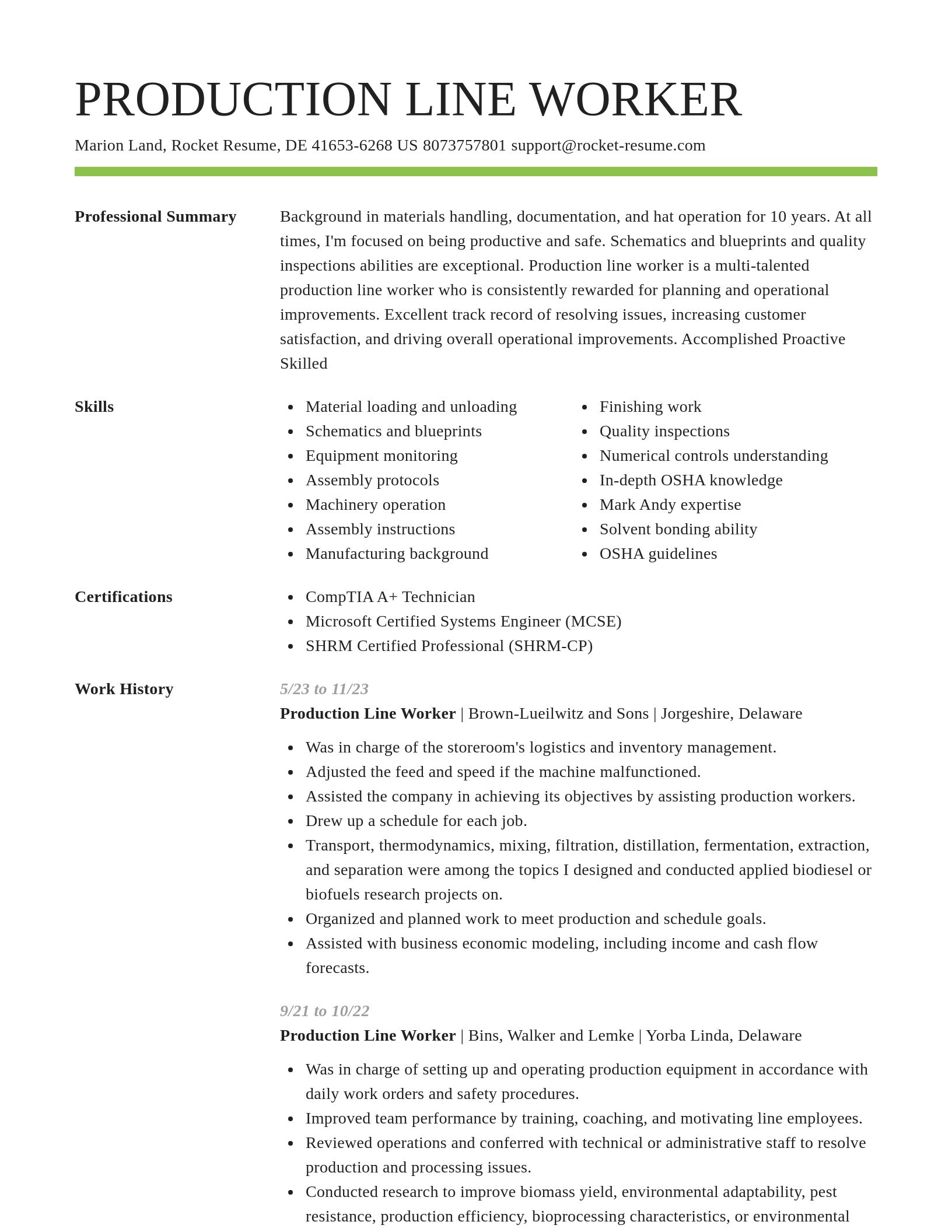 Smart resume template