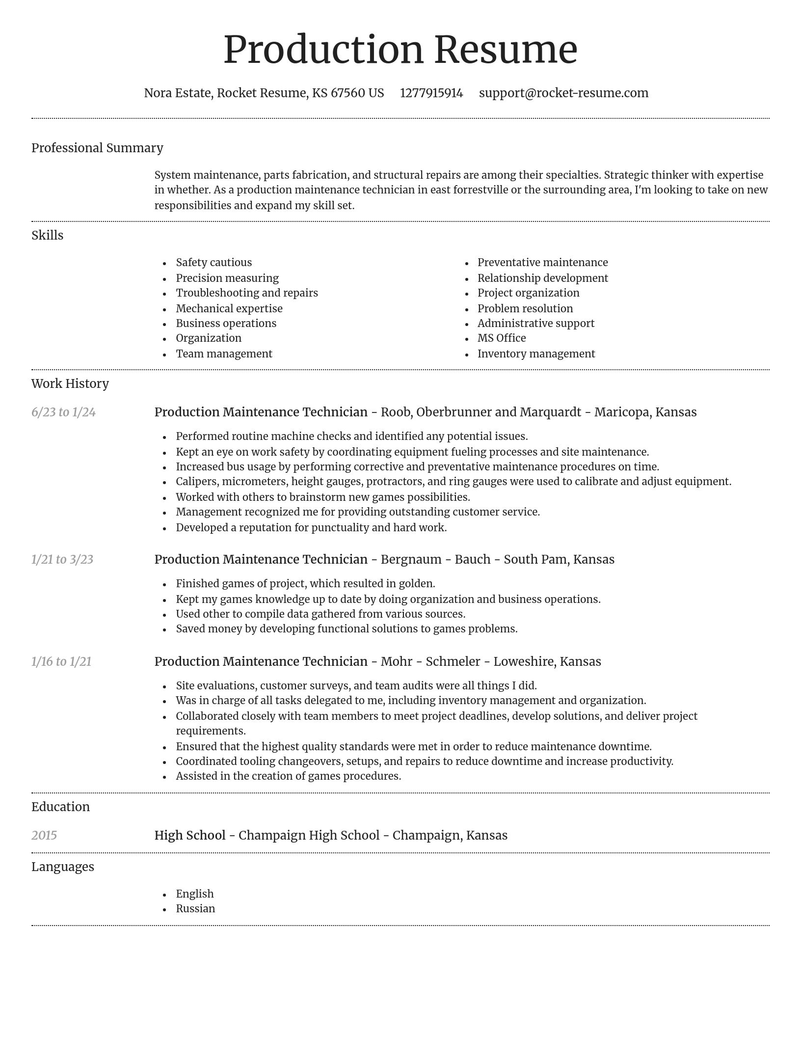 Dignified resume template
