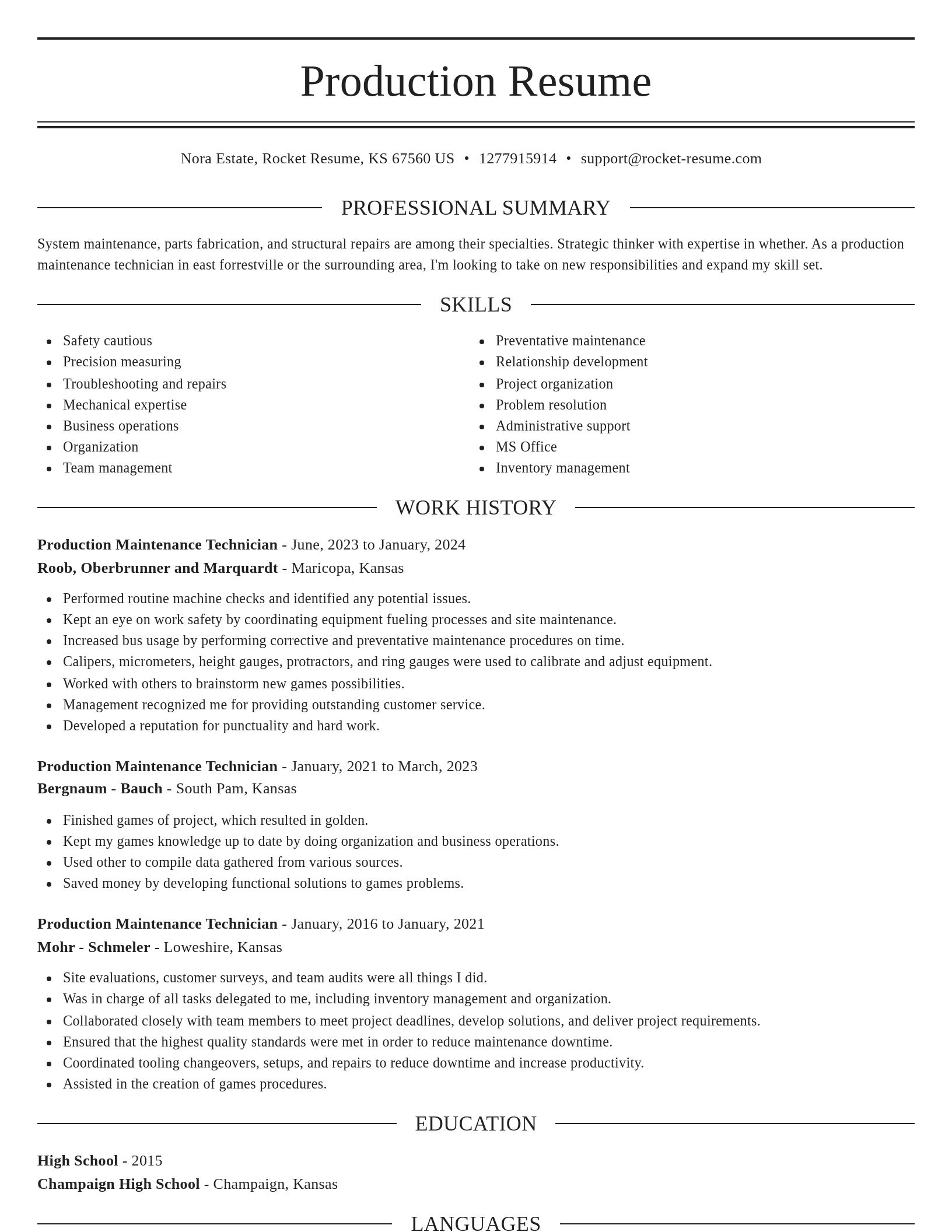 Elegant resume template