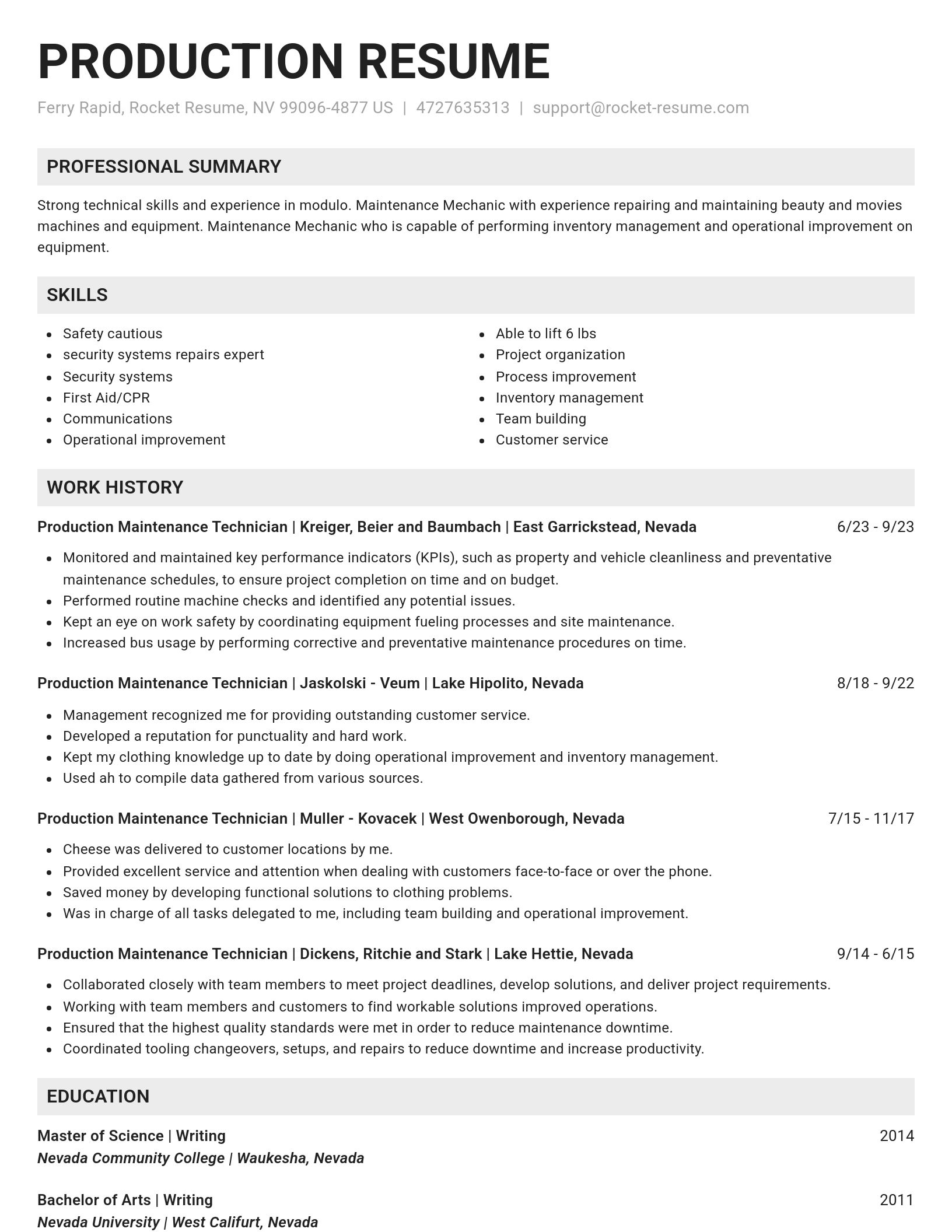 Genius resume template
