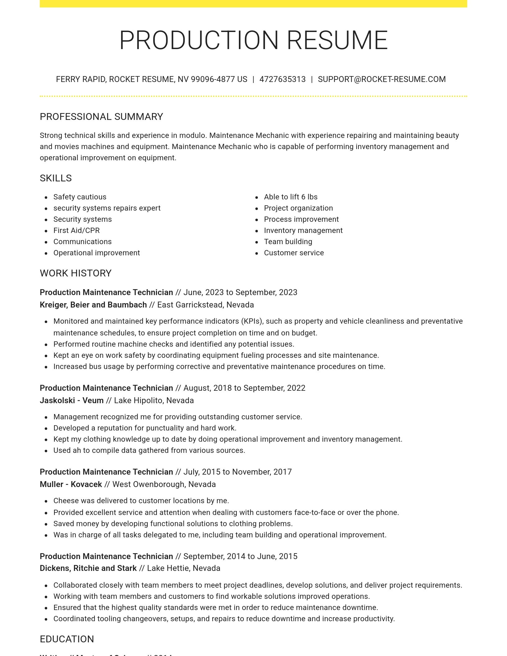 Grand resume template
