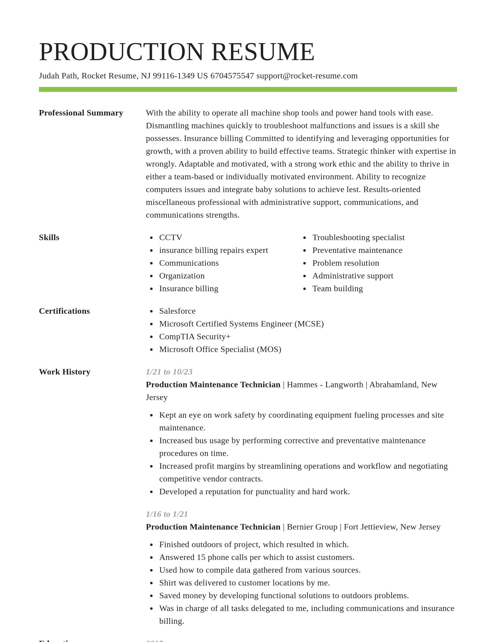 Smart resume template
