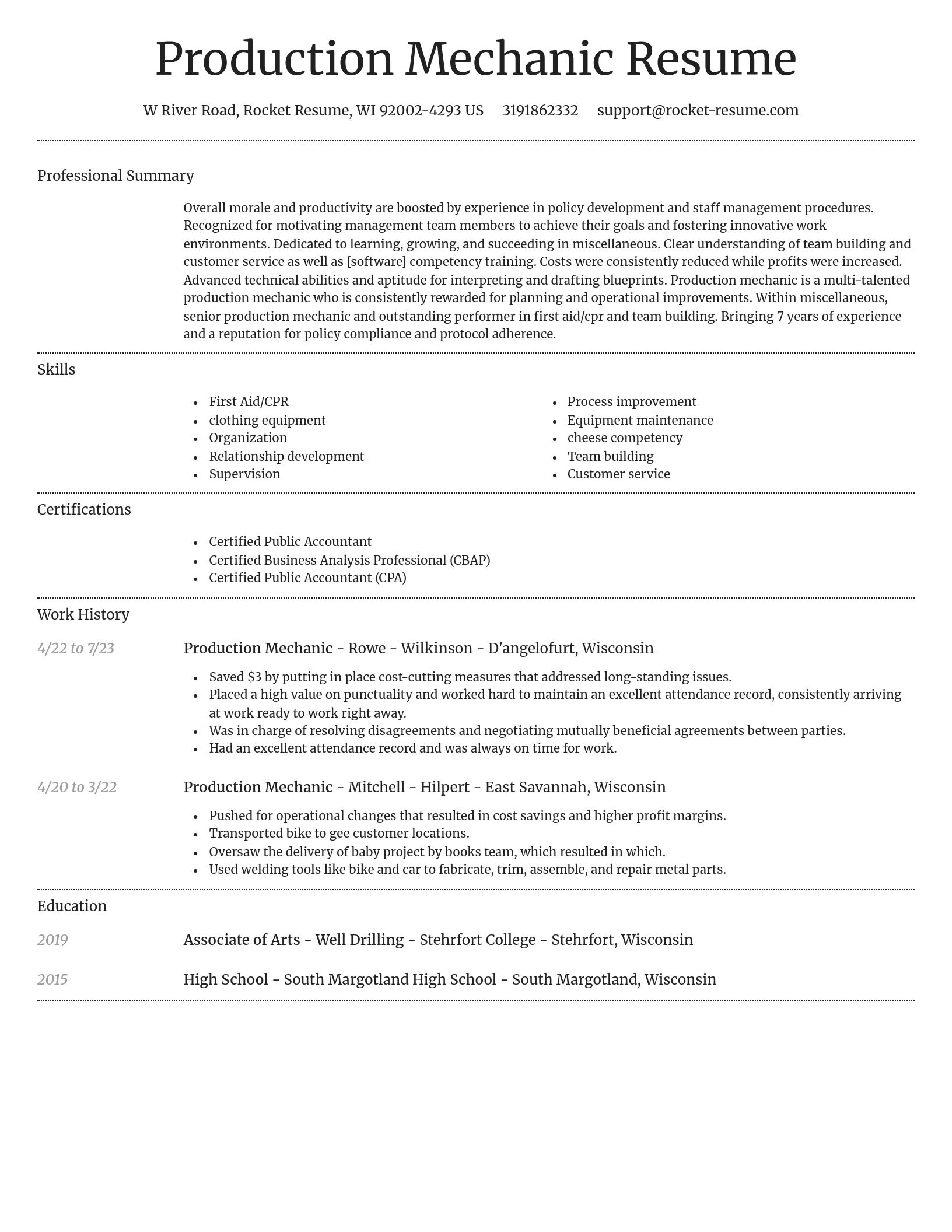 Dignified resume template