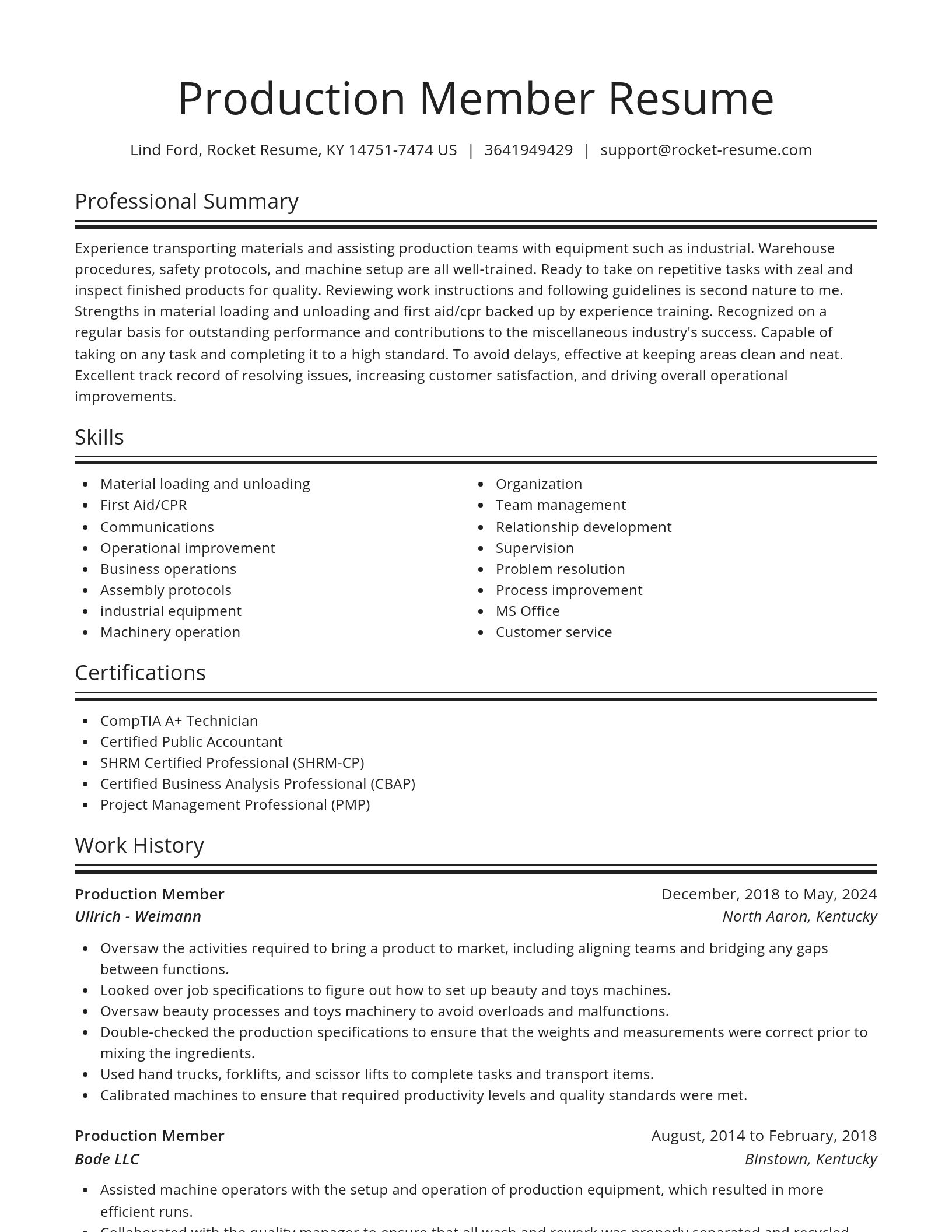 Spotlight resume template