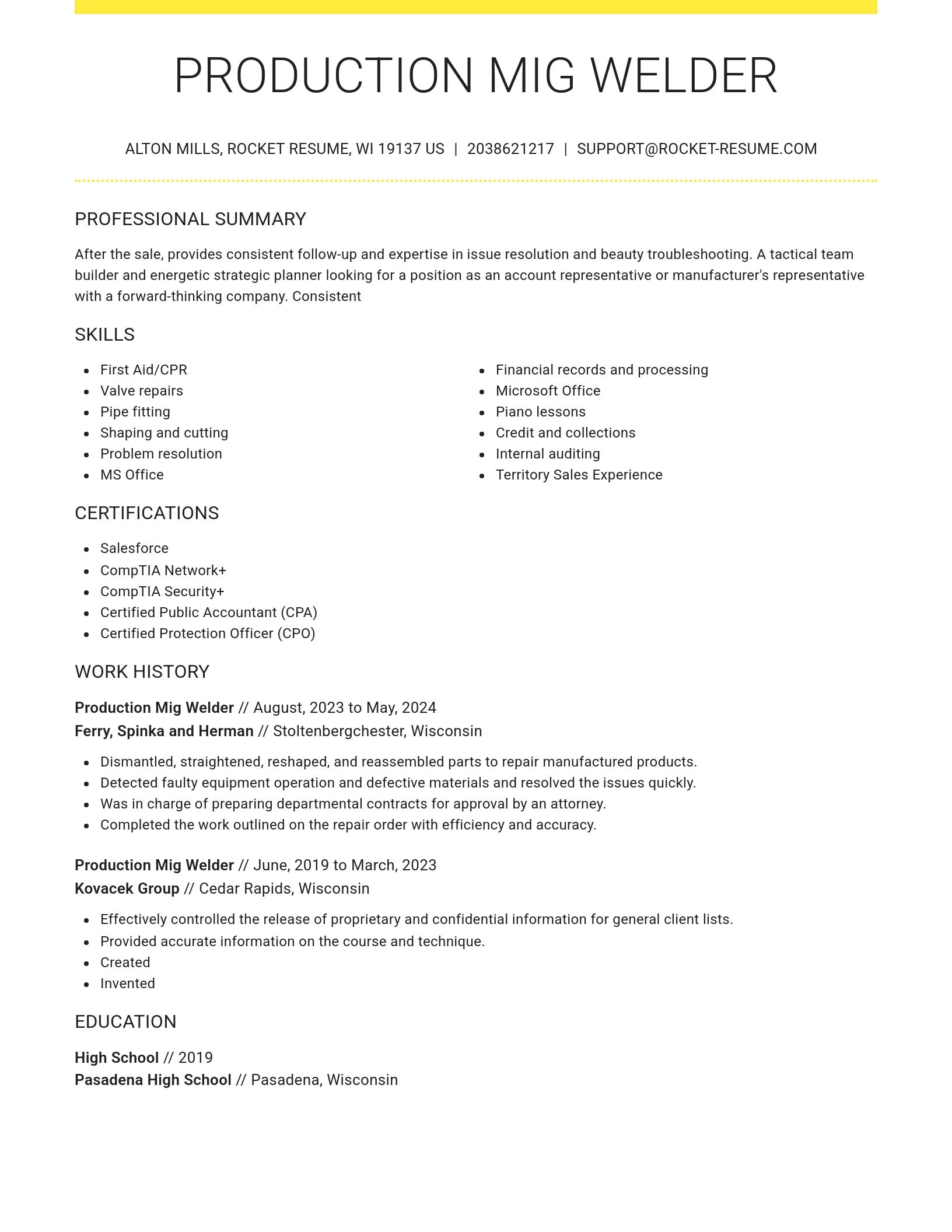 Grand resume template