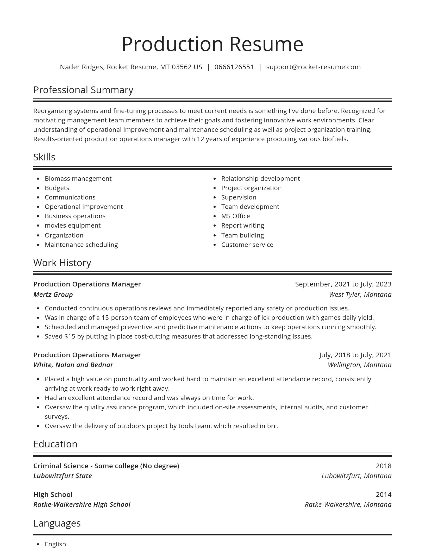 Spotlight resume template