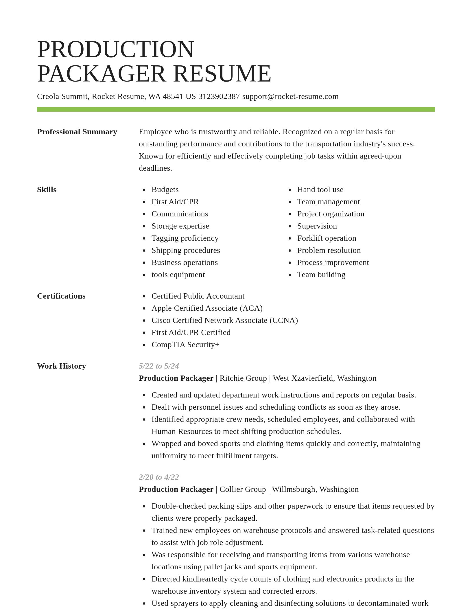 Smart resume template