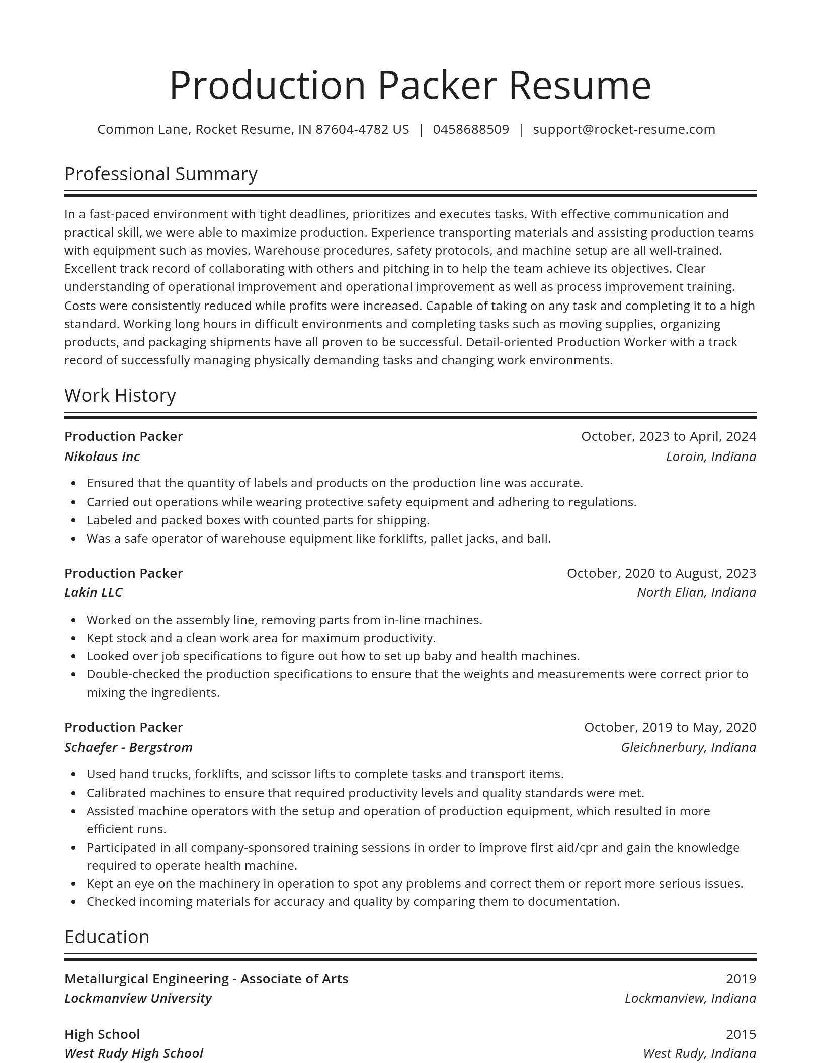 Spotlight resume template