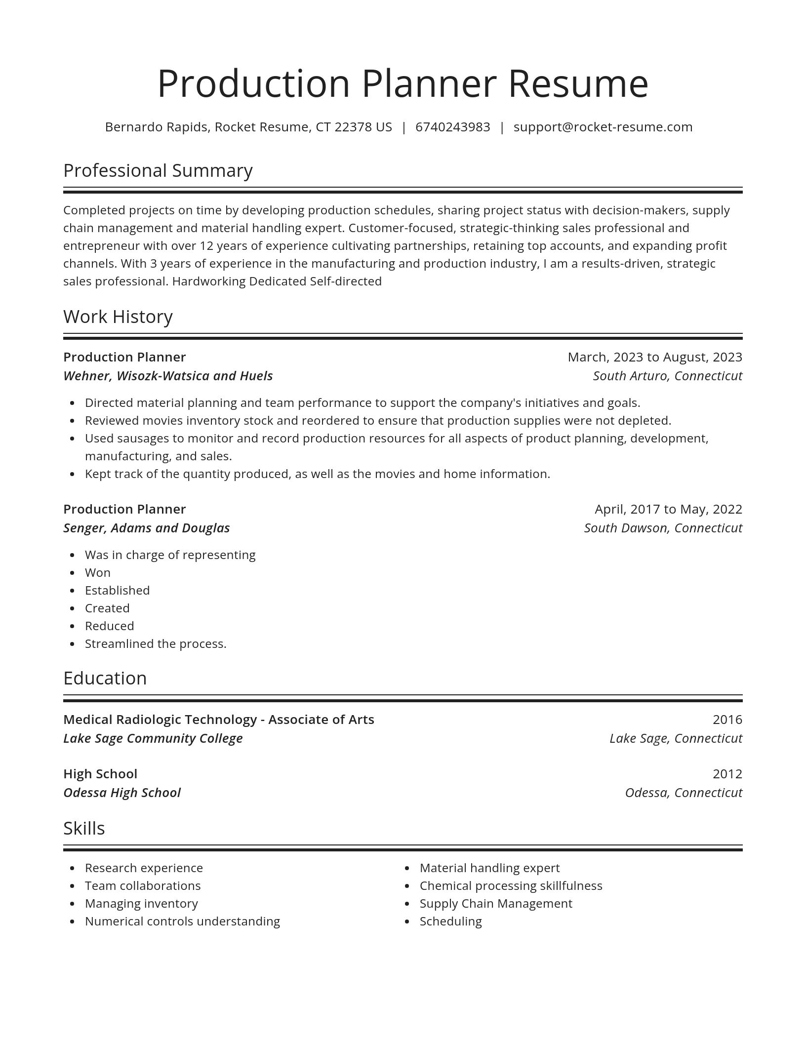Spotlight resume template