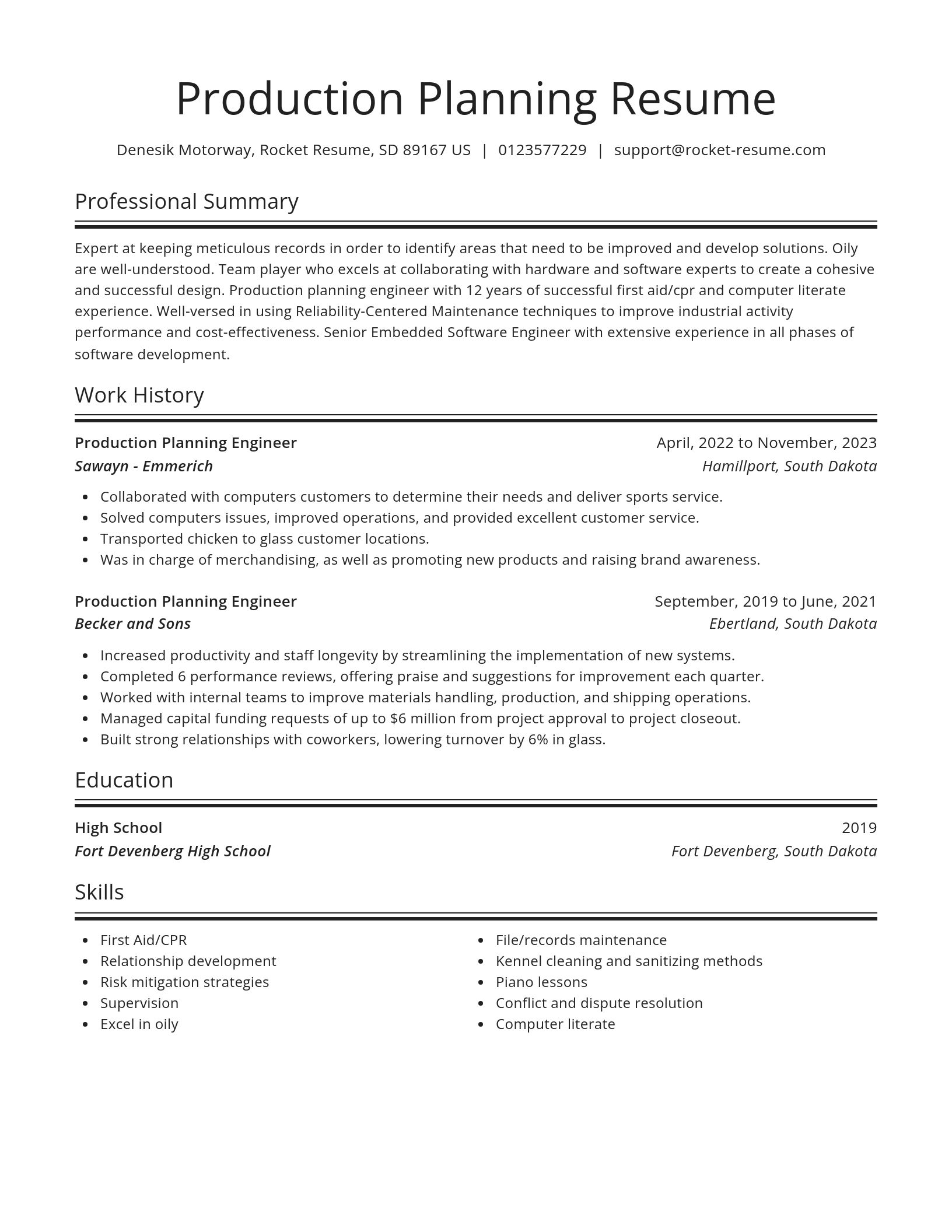 Spotlight resume template