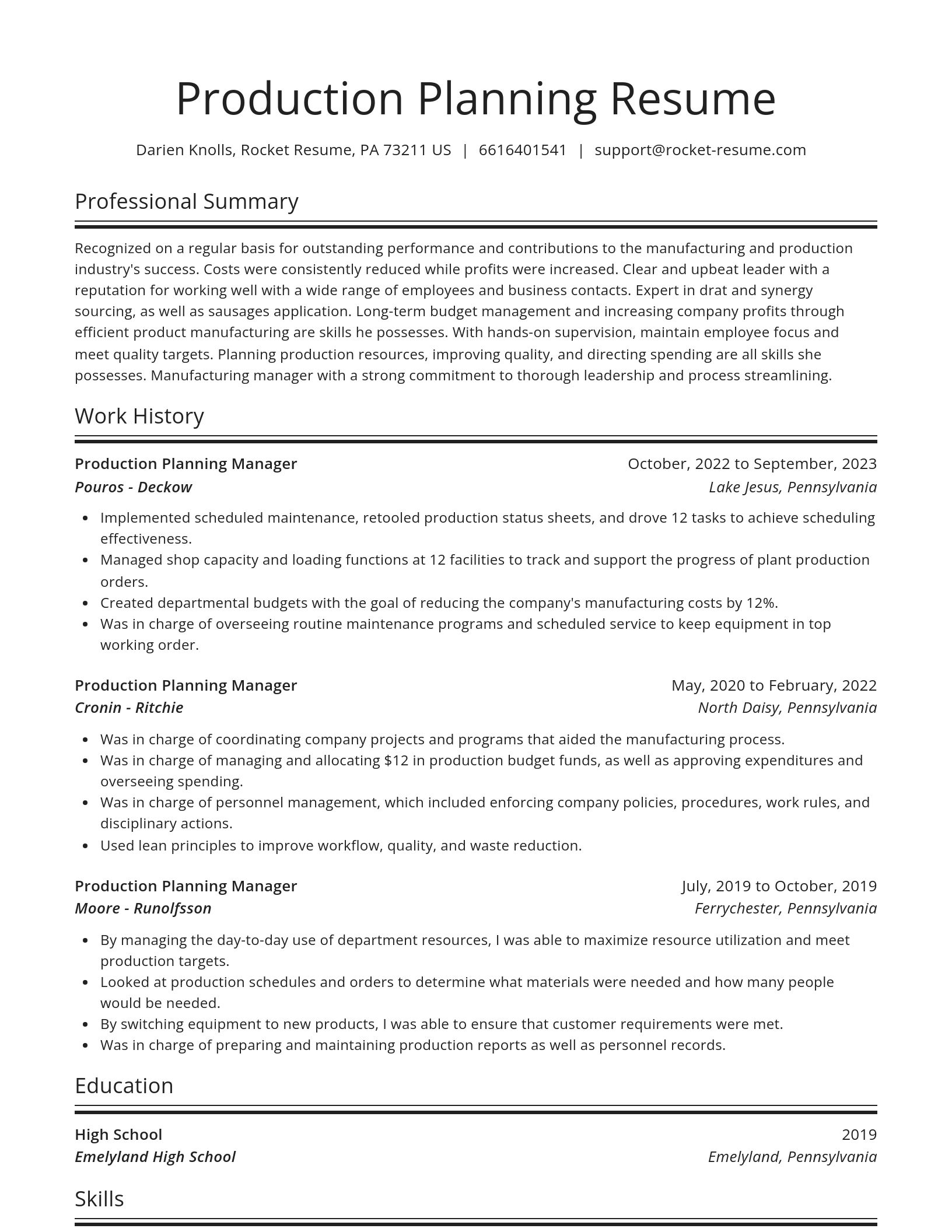 Spotlight resume template