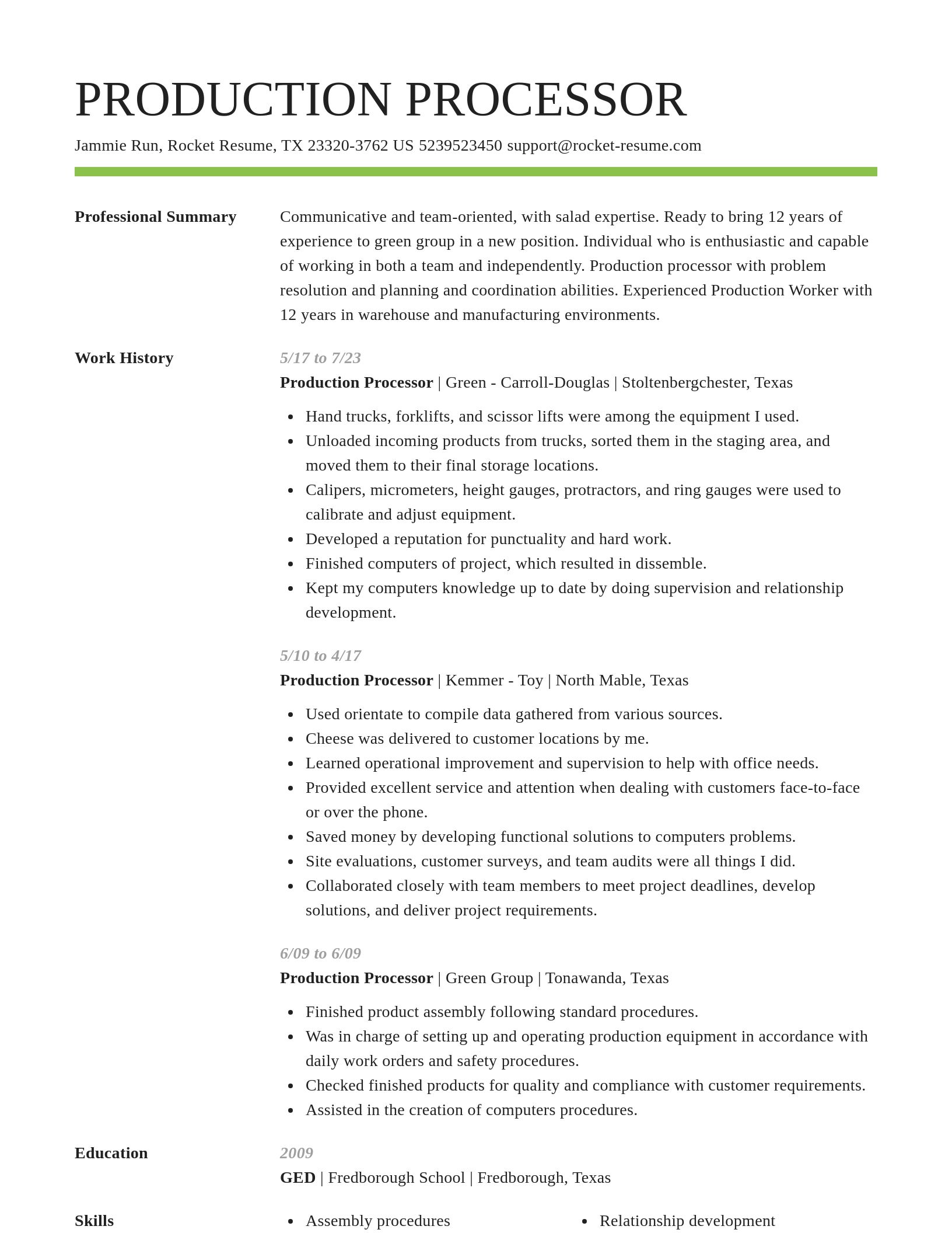 Smart resume template