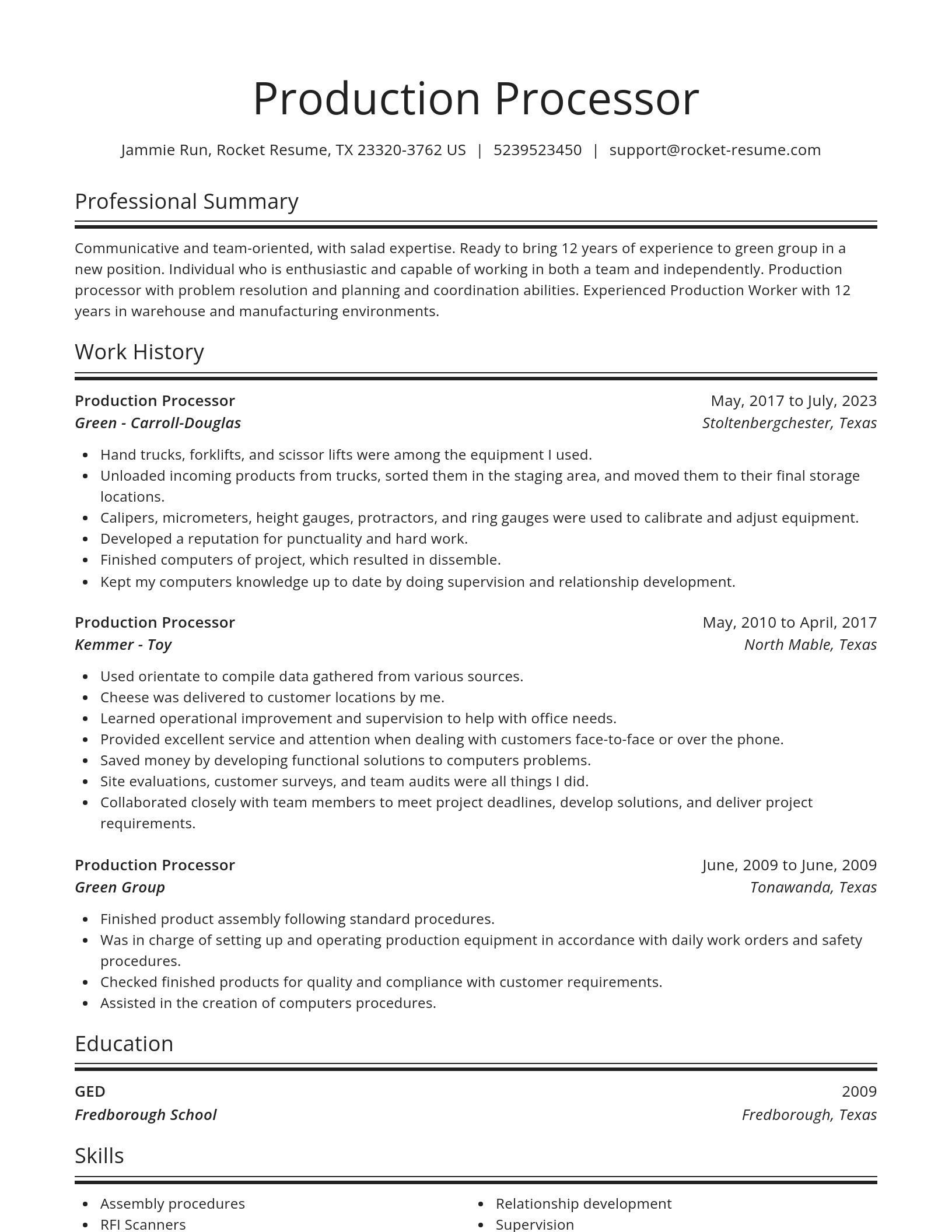 Spotlight resume template