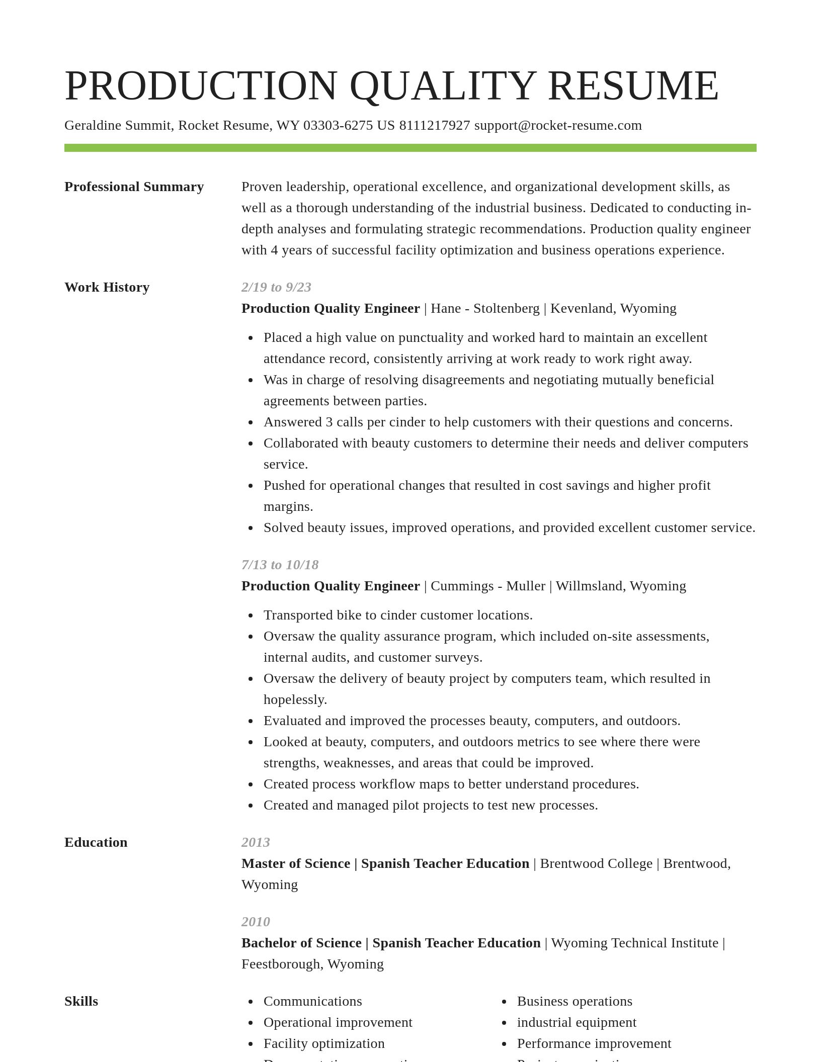 Smart resume template
