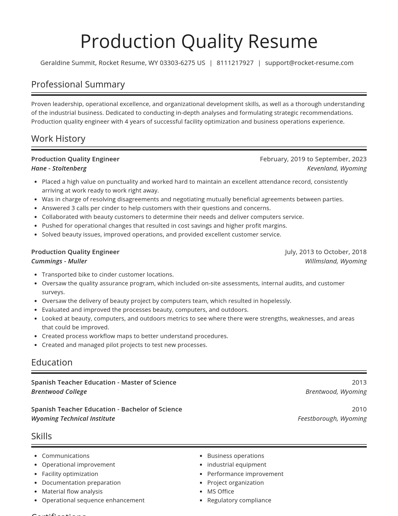 Spotlight resume template