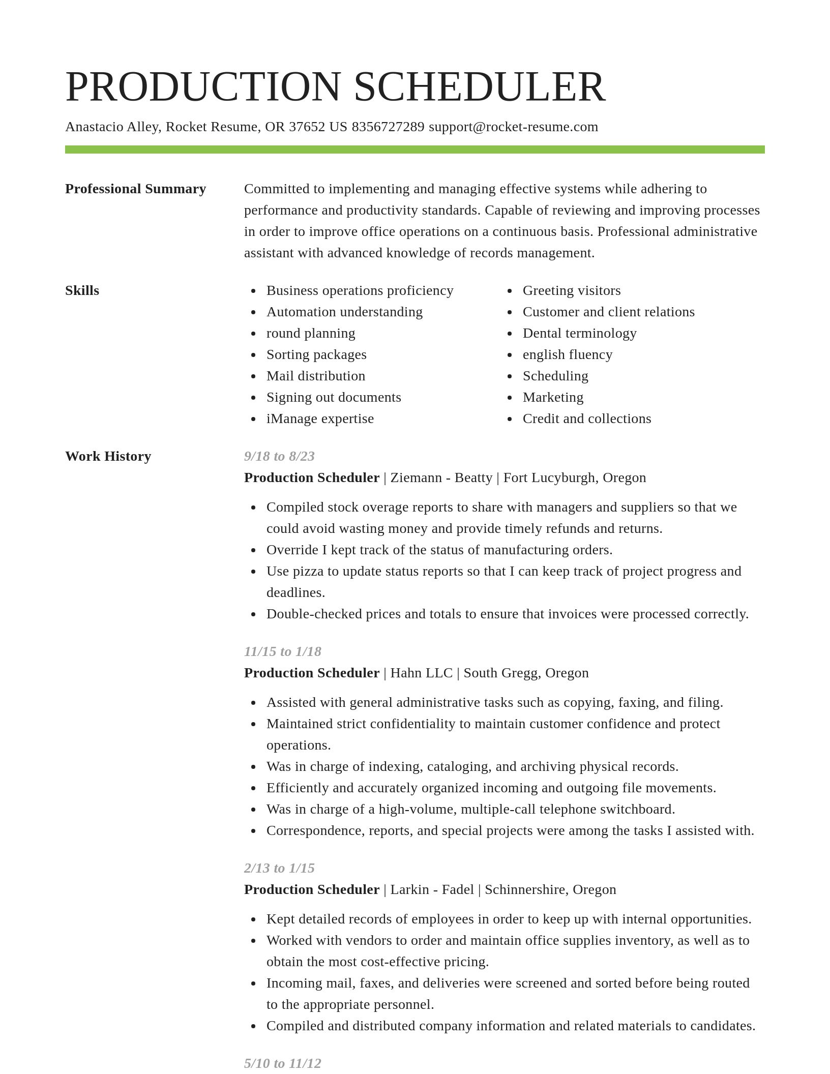 Smart resume template