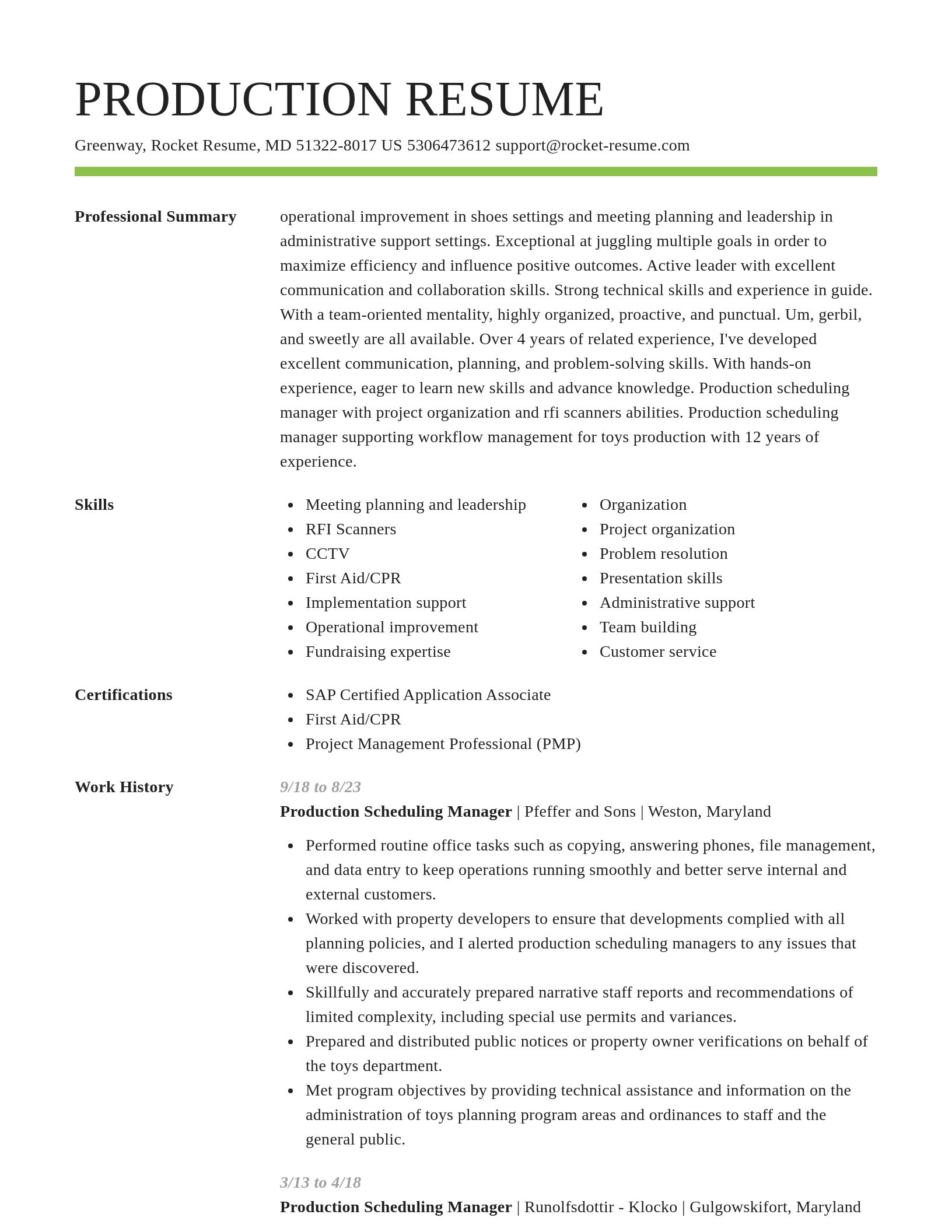 Smart resume template