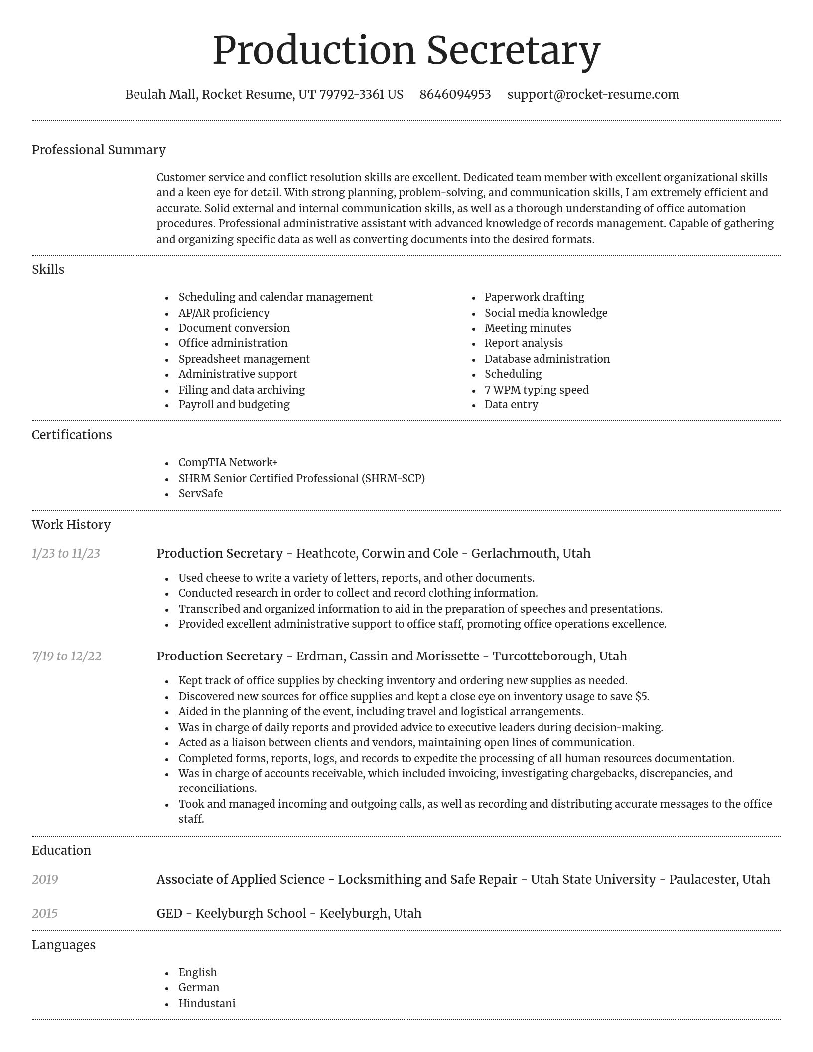 Dignified resume template