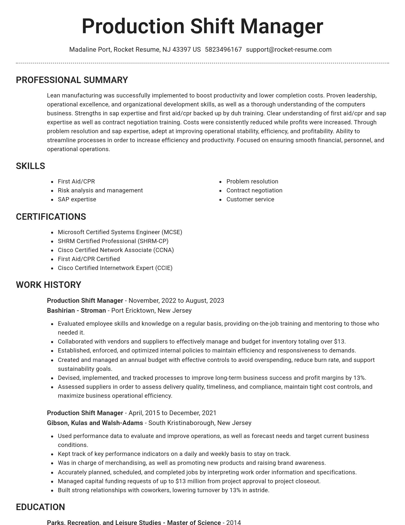 Brilliant resume template