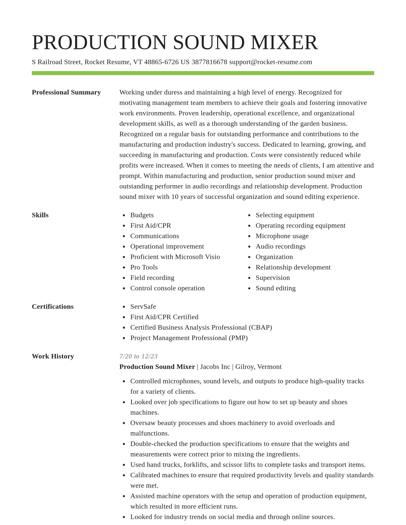 Smart resume template