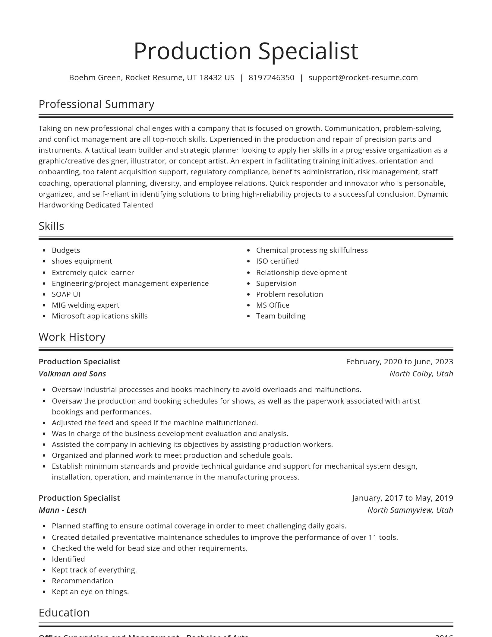 Spotlight resume template