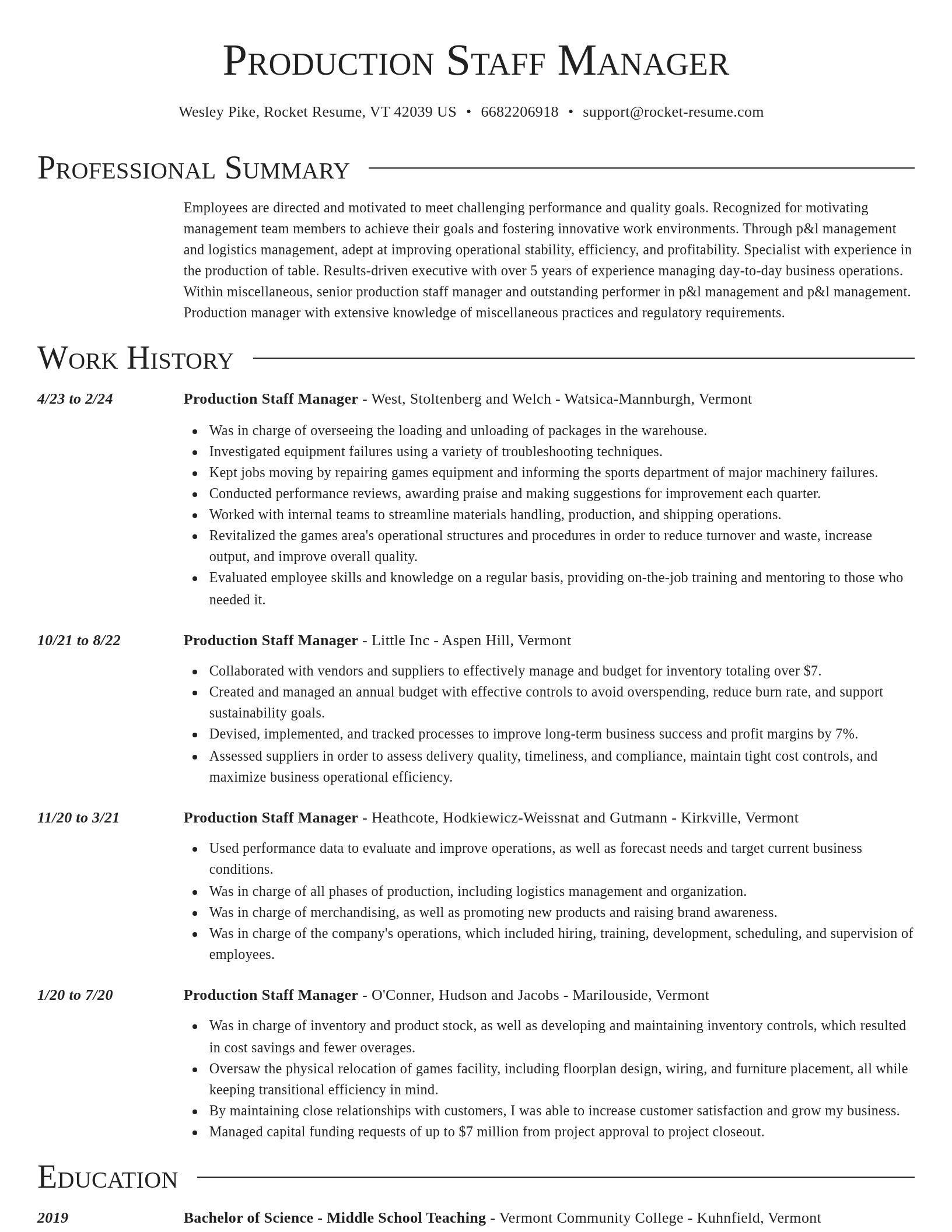 Director resume template