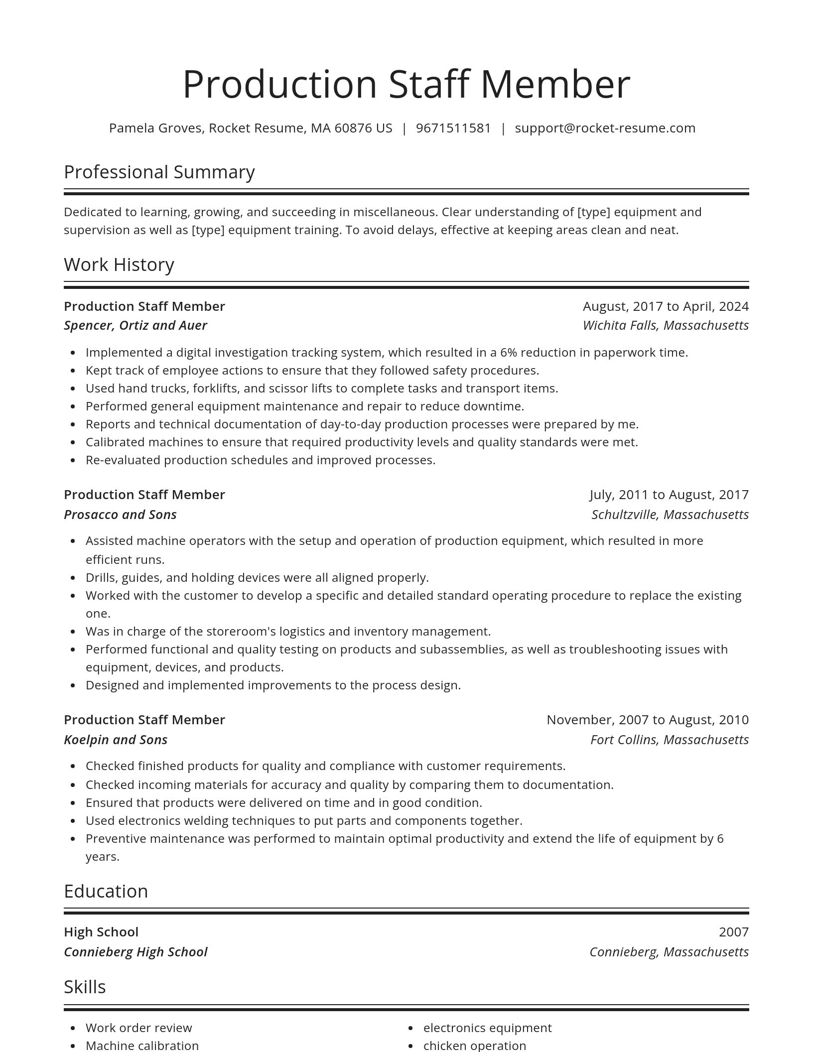 Spotlight resume template