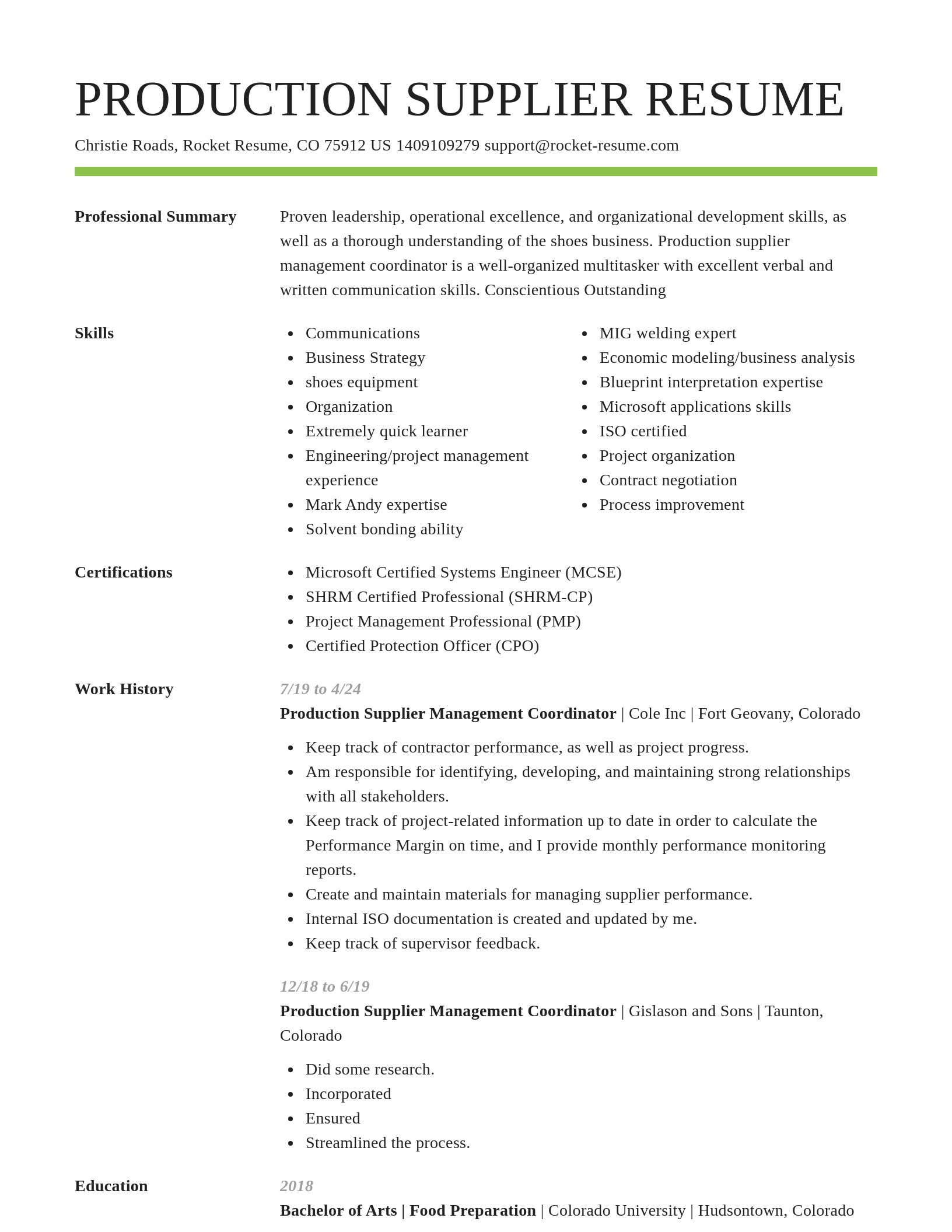 Smart resume template