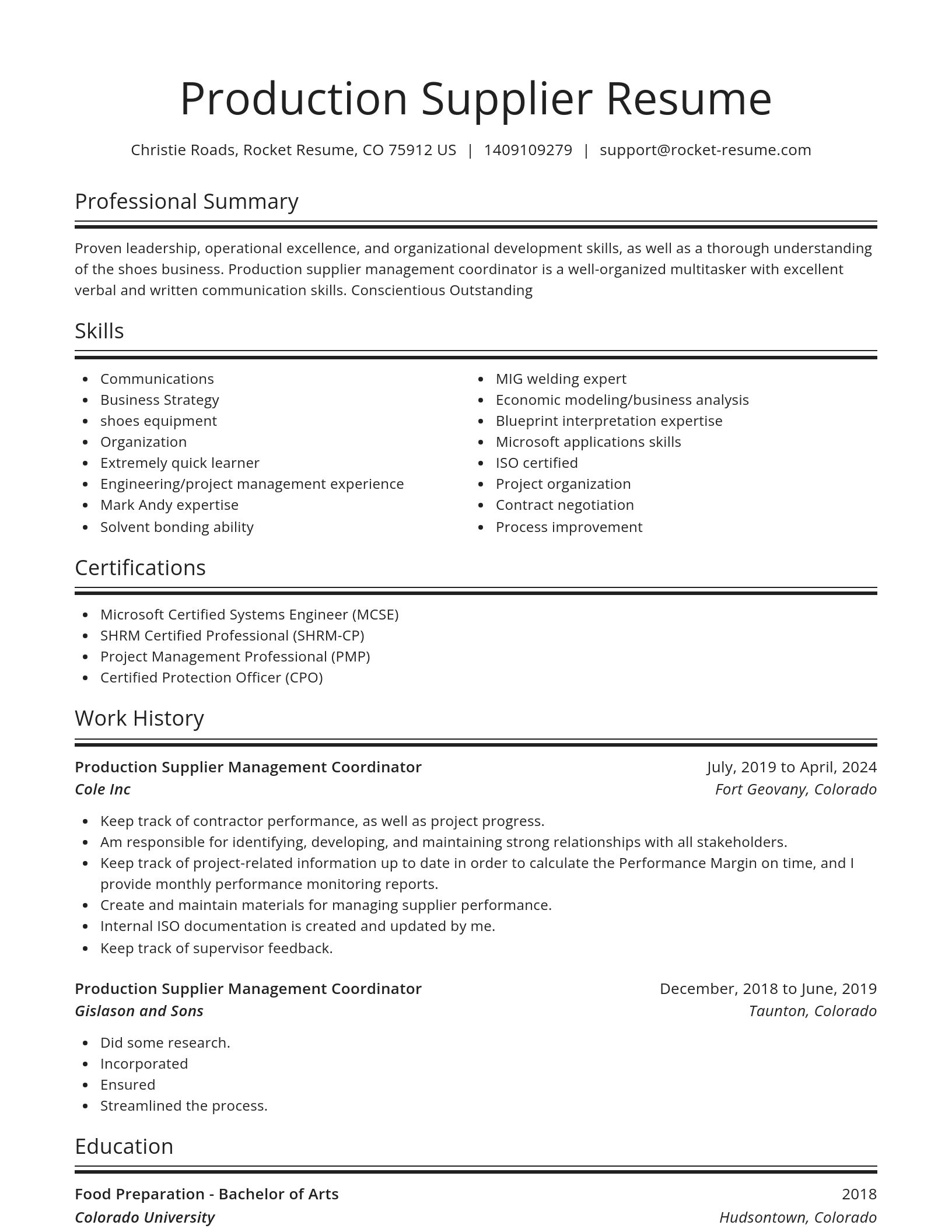 Spotlight resume template