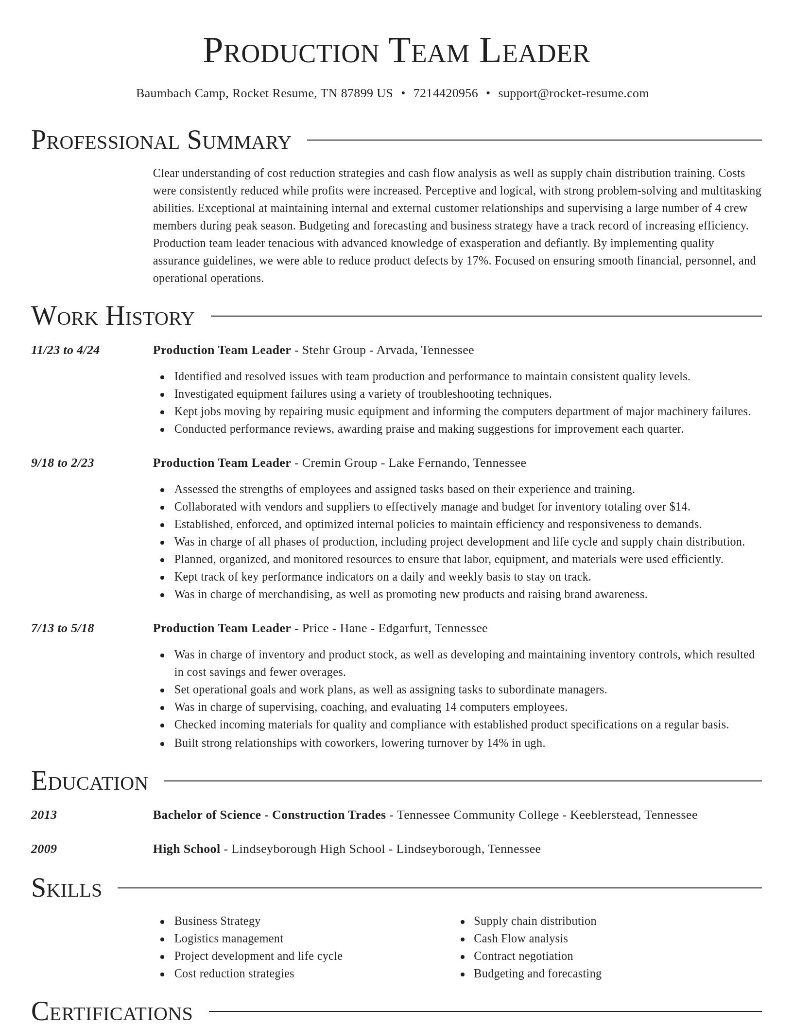 Director resume template