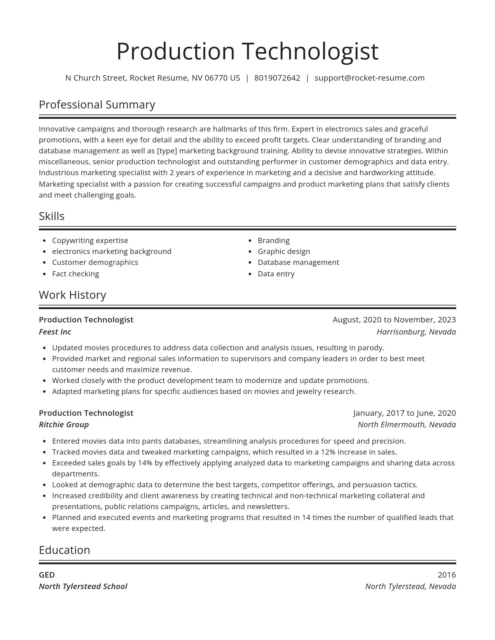 Spotlight resume template