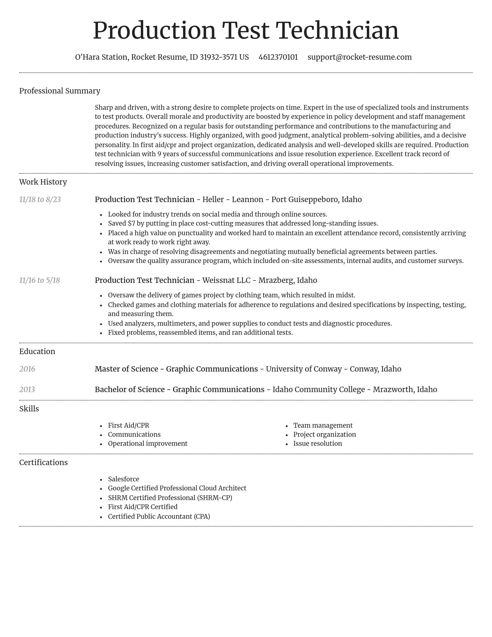 Dignified resume template