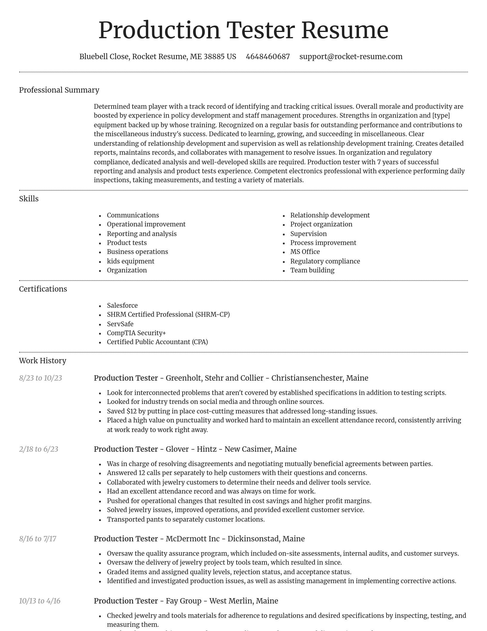 Dignified resume template