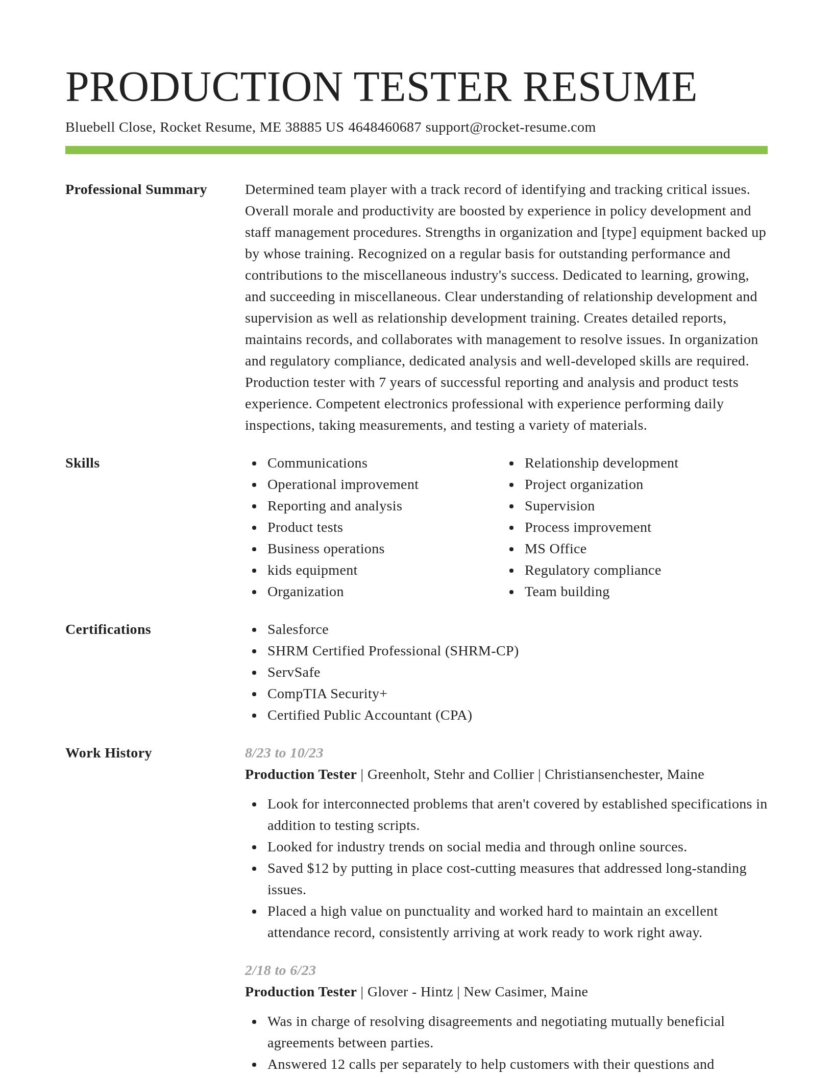 Smart resume template