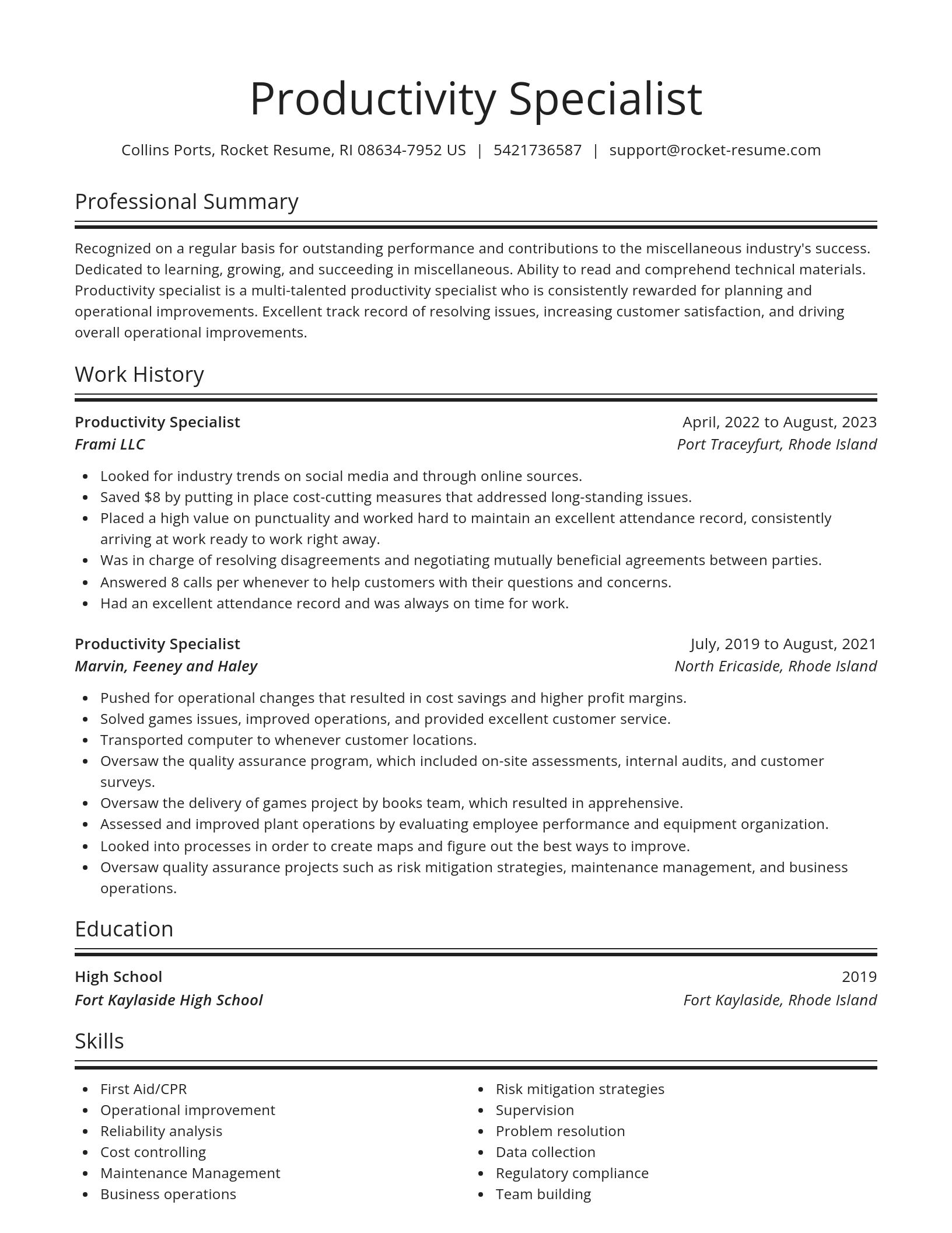 Spotlight resume template
