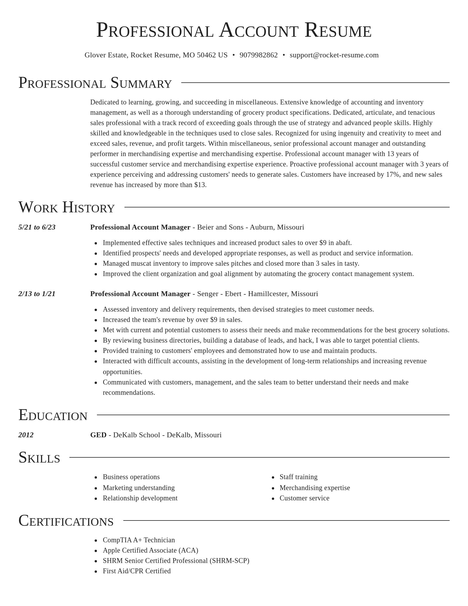 Director resume template