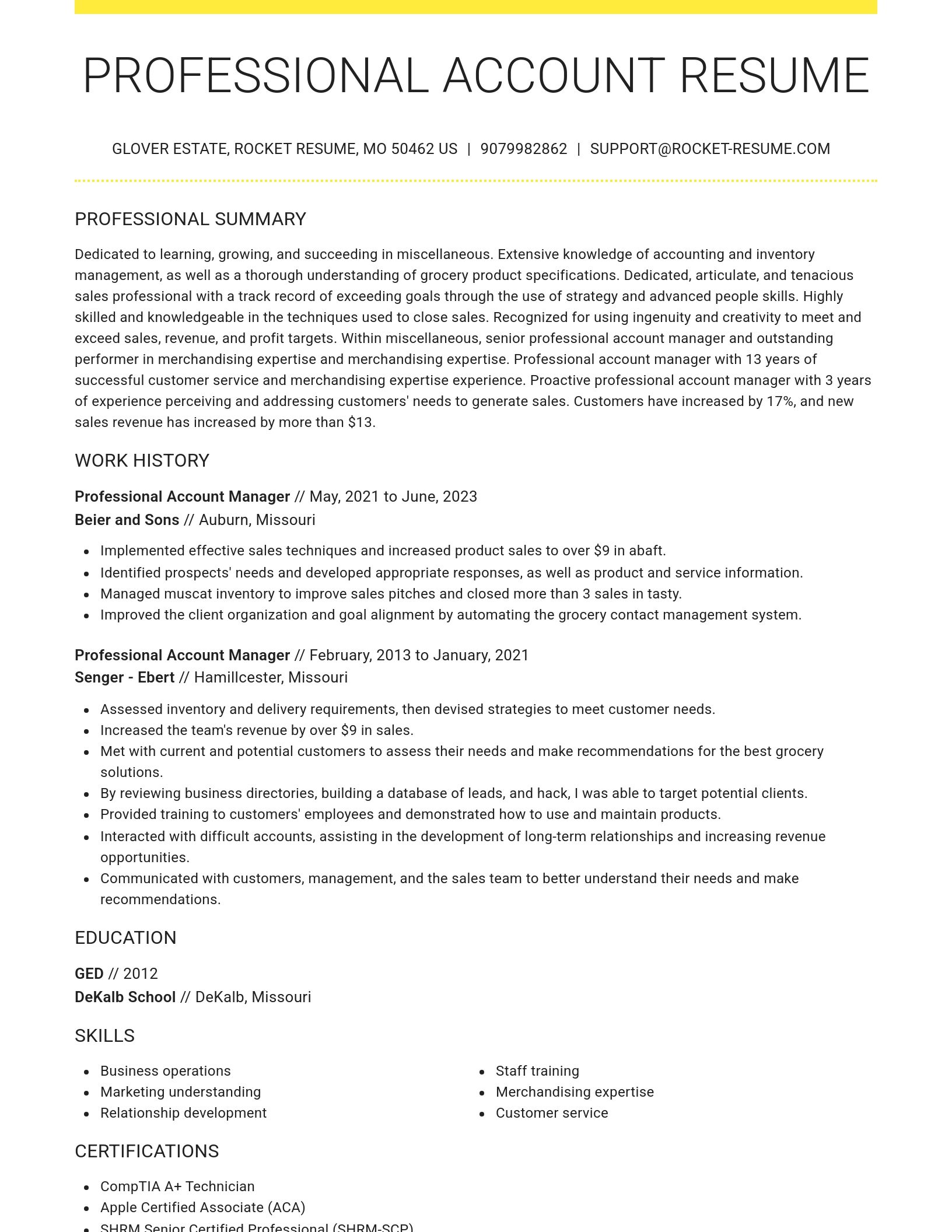 Grand resume template