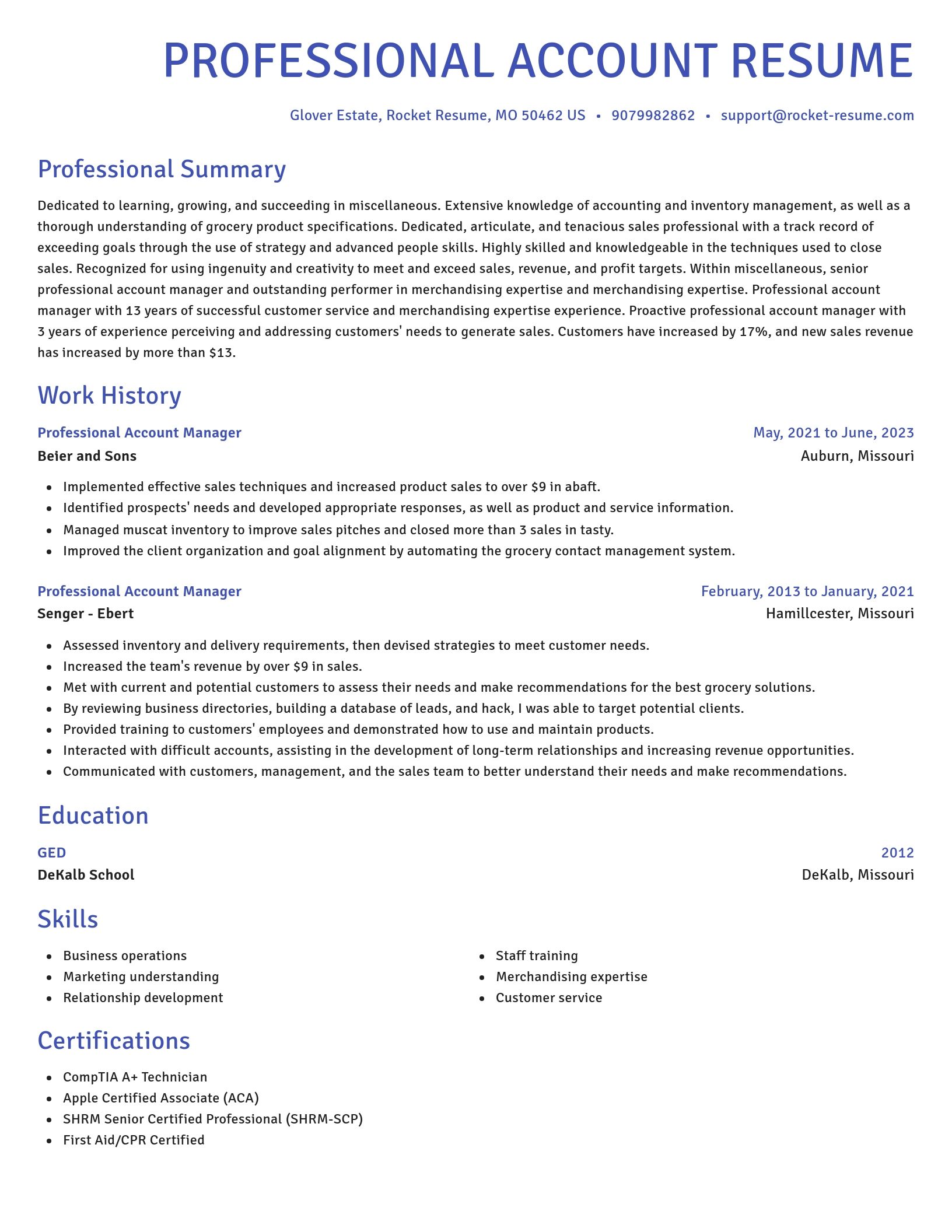 Novel resume template