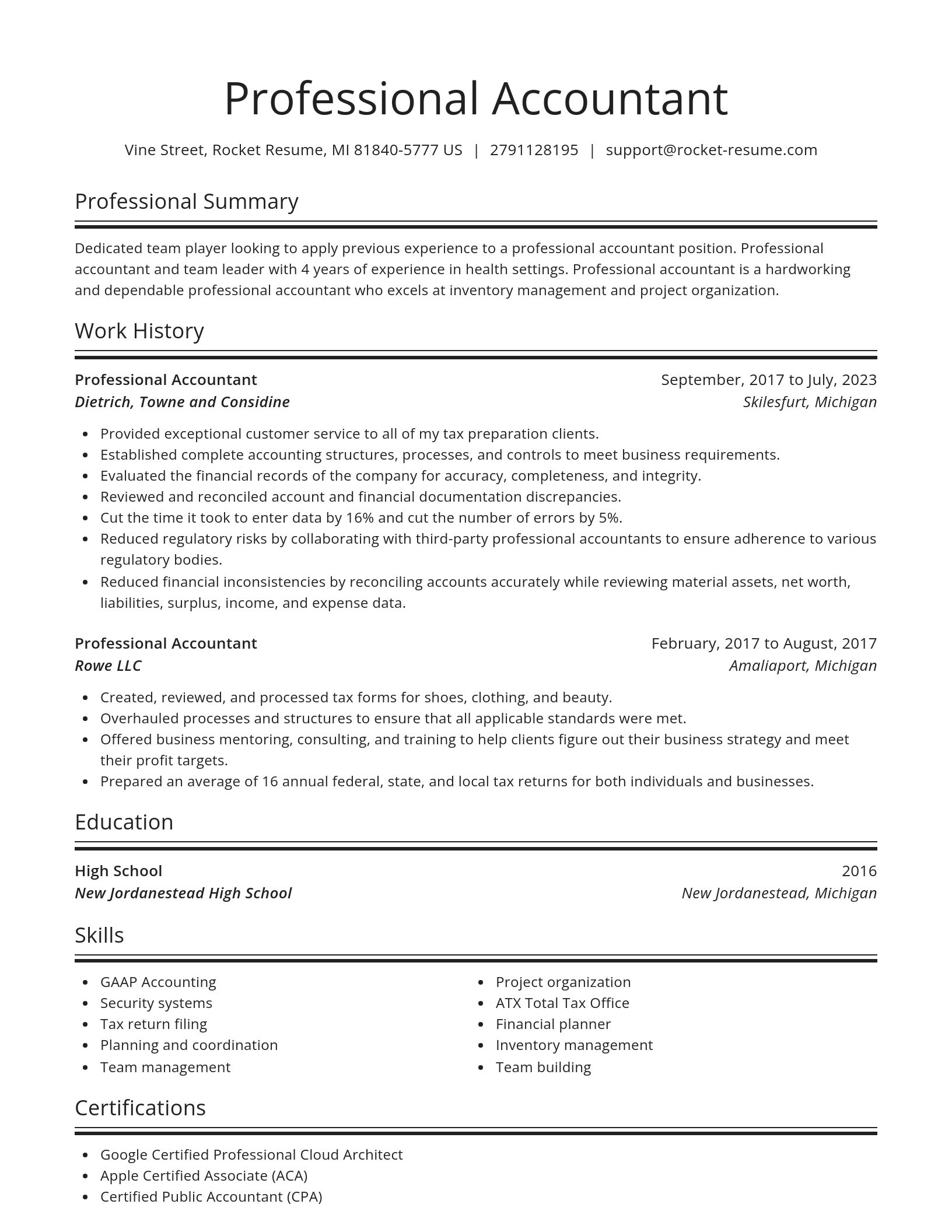 Spotlight resume template