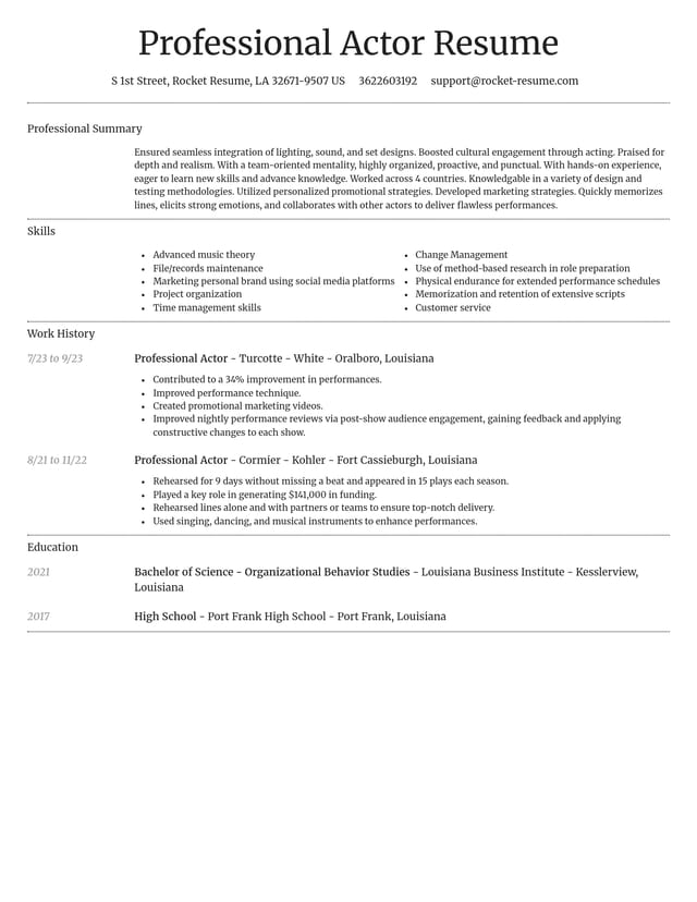 Dignified resume template