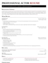 Professional Actor resume template