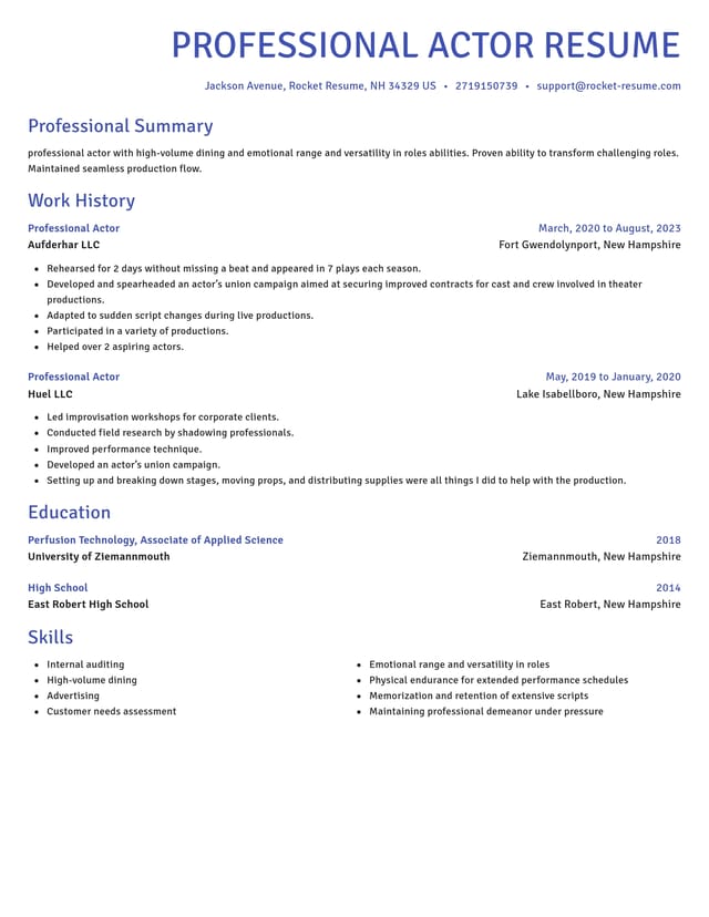 Novel resume template