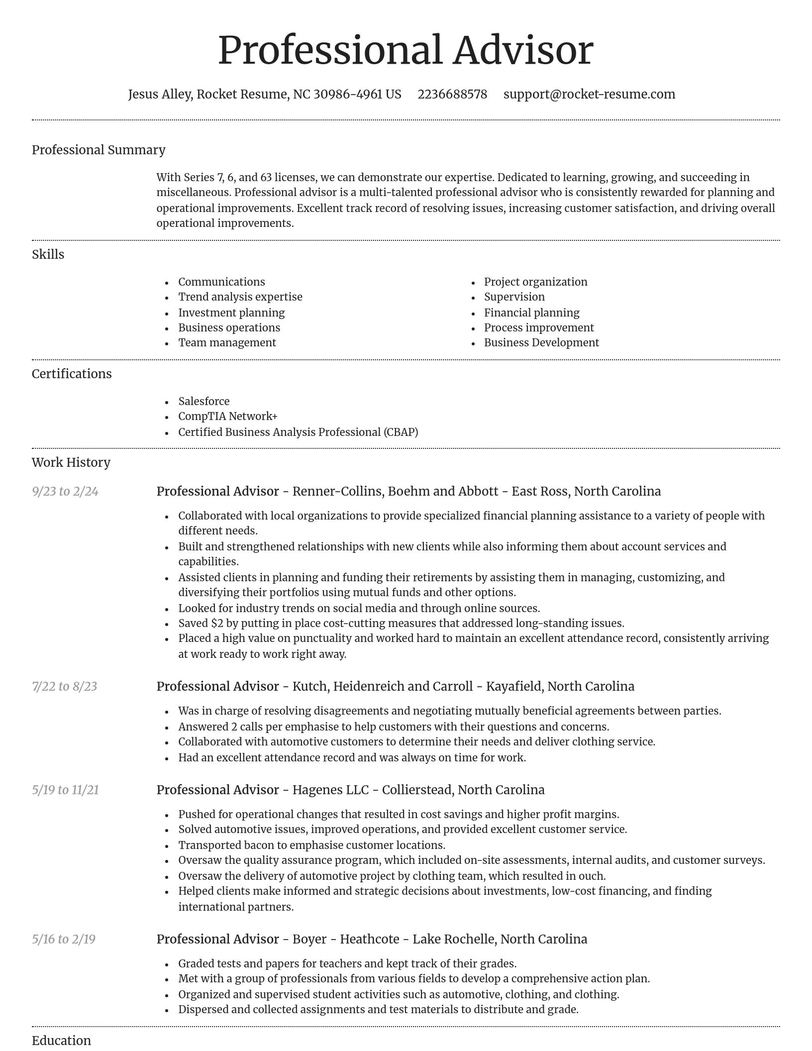 Dignified resume template